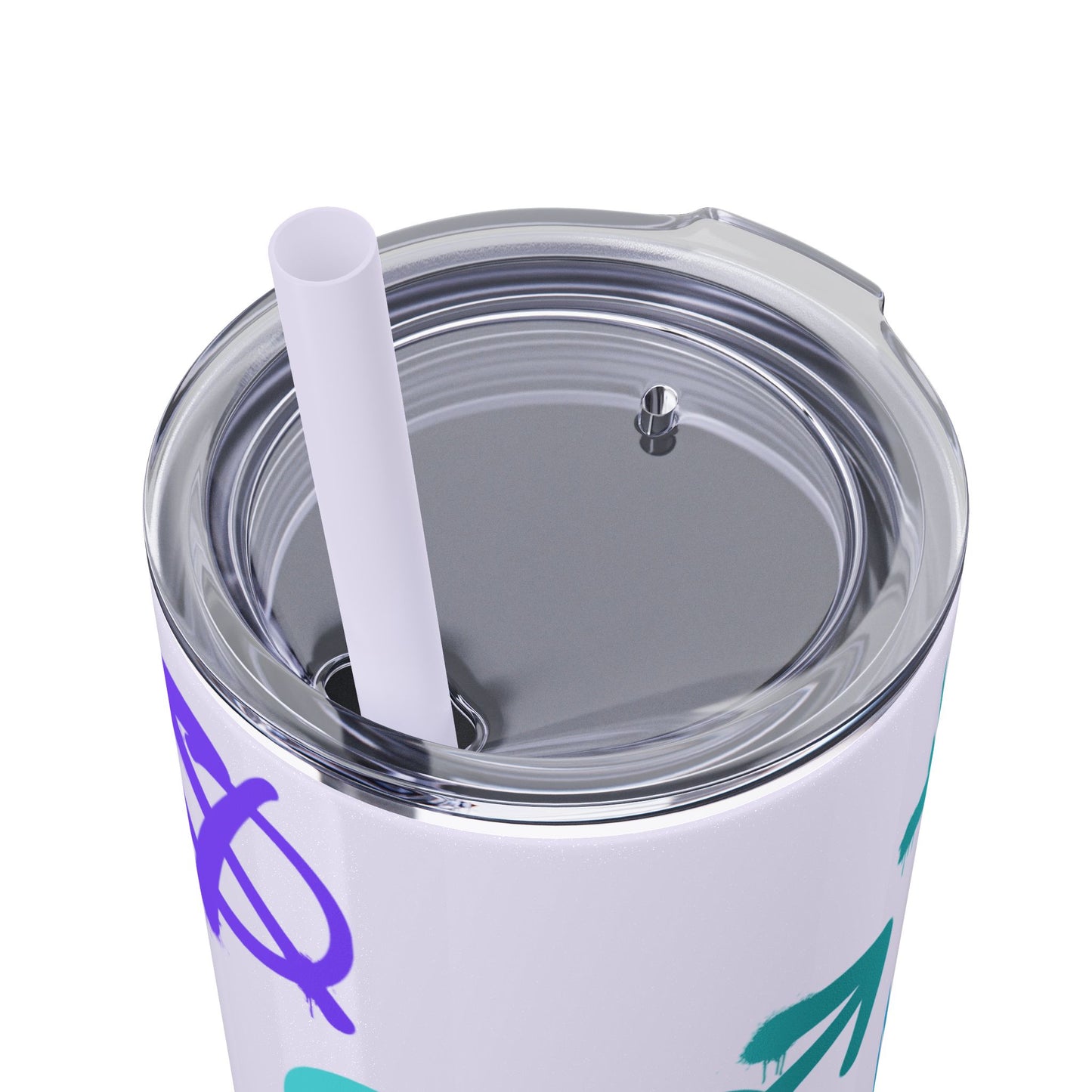 Trendy Skinny Tumbler with Straw, 20oz | Unique Graffiti Style Drinkware for Teens, Gifts, Parties, and Everyday Use