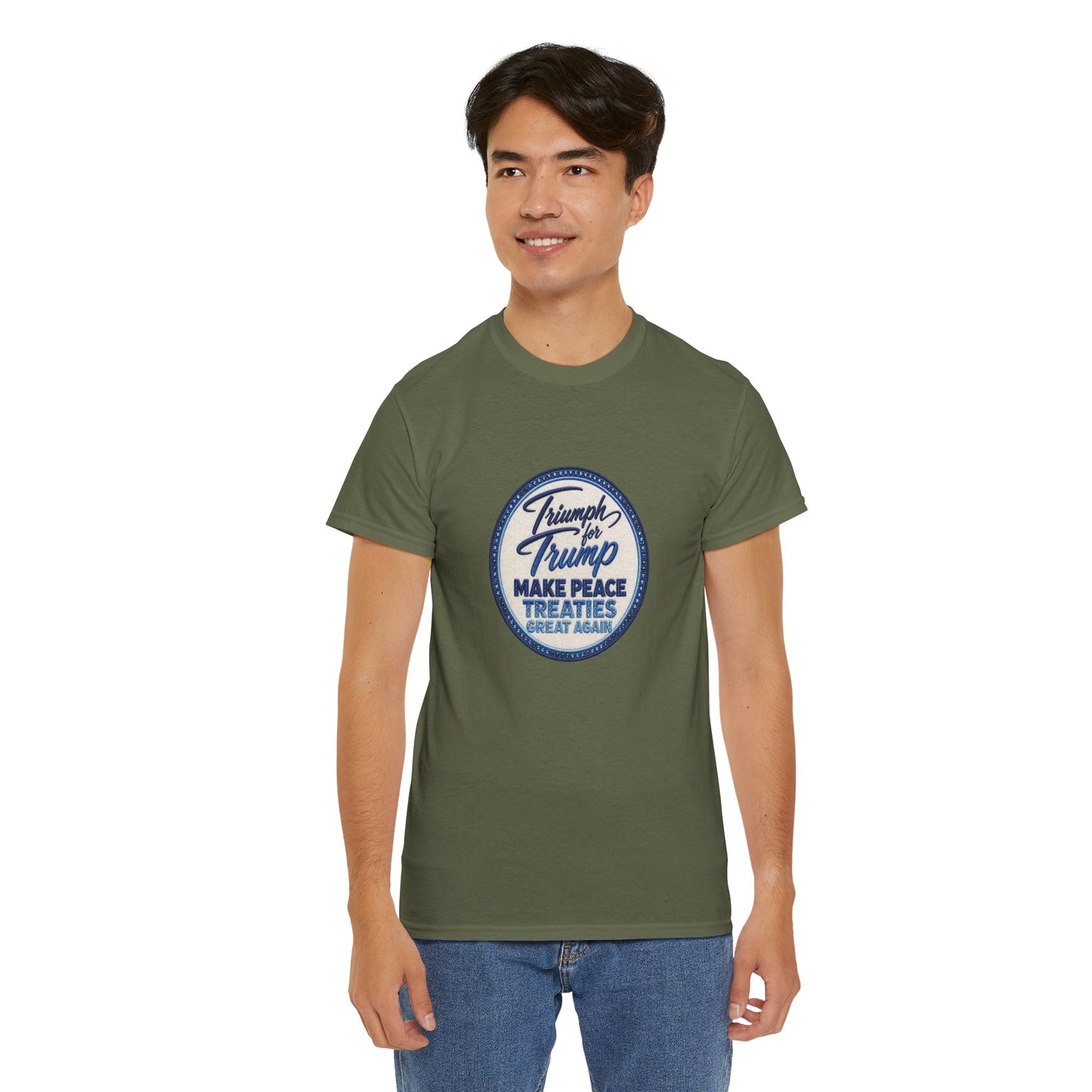 "Make Peace Treaties Great Again" Embroidery Badge Pattern T-Shirt - MADE TO ORDER ✨ CUSTOMIZABLE WITHIN REASON