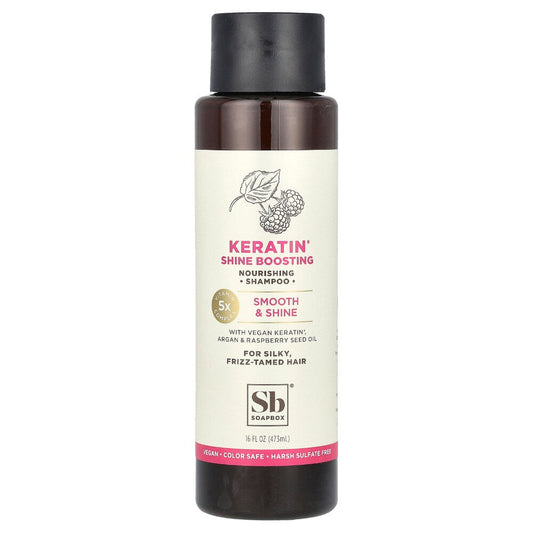 Soapbox Nourishing Shampoo Keratin Shine Boosting For Silky Frizz-Tamed Hair - 16 Fl