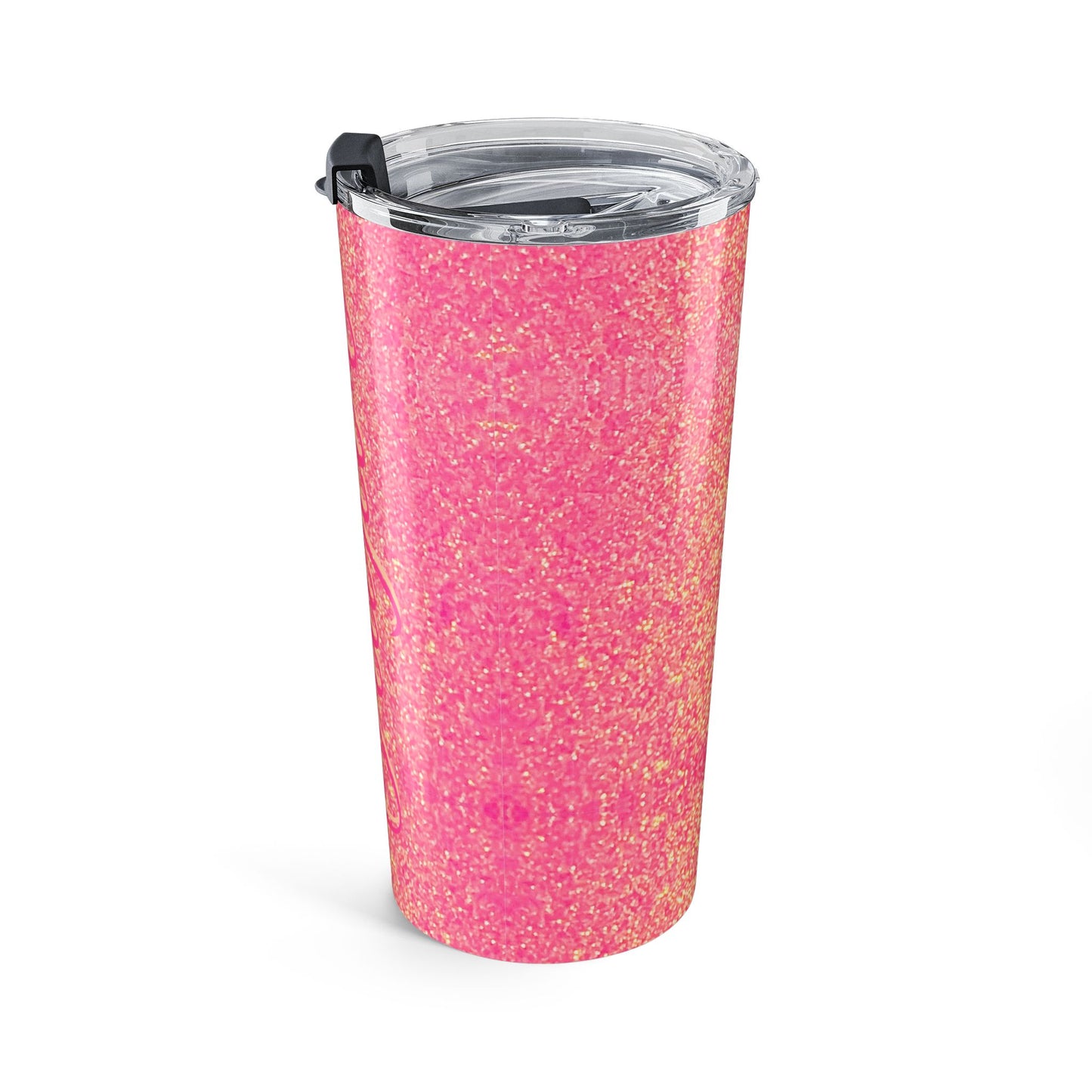 Pink Glitter Script Name Tumbler | 20oz Personalized Travel Tumbler