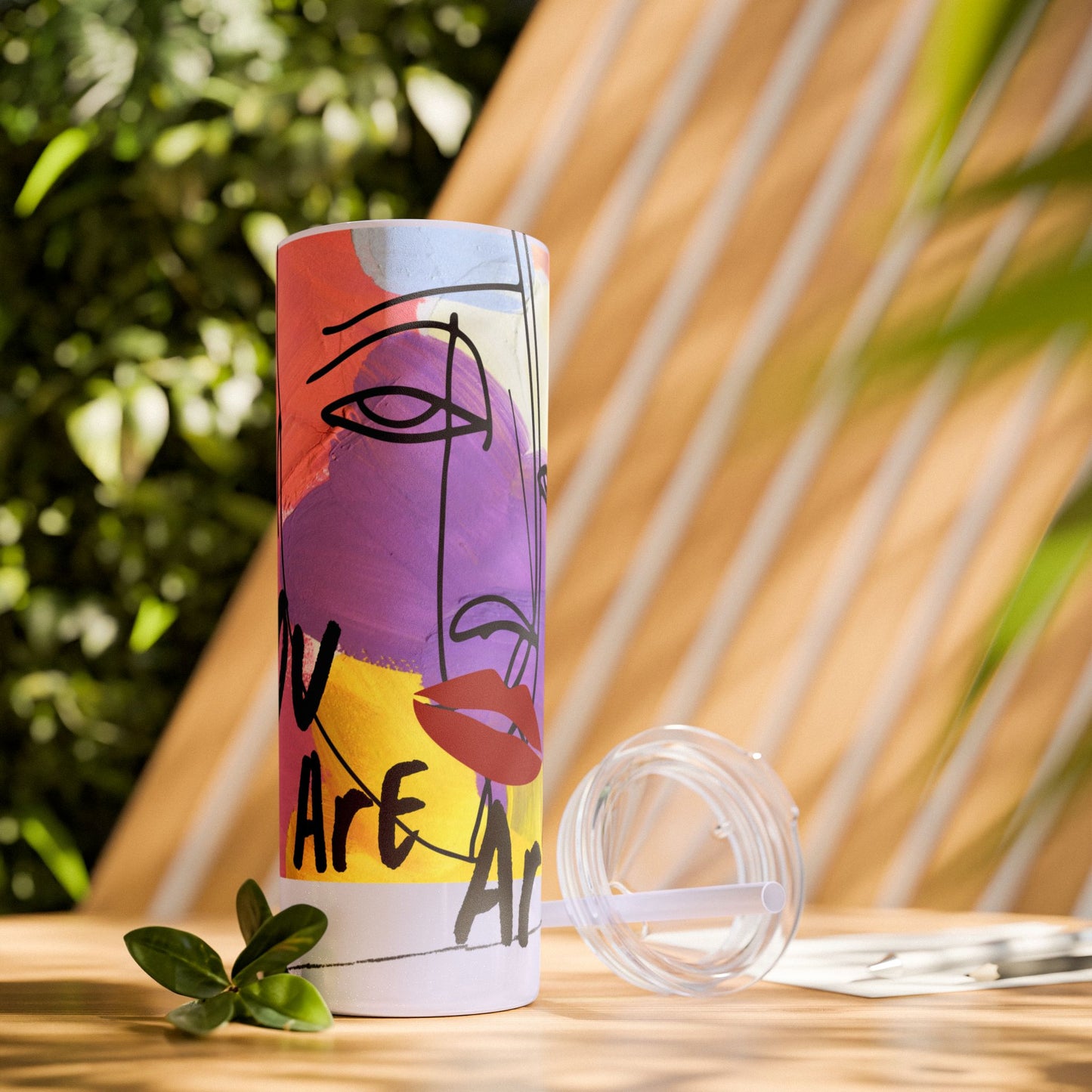 Artistic Skinny Tumbler with Straw, 20oz | Inspirational Drinkware, Colorful Water Bottle, Unique Gift Idea, Motivational Mug, [...]