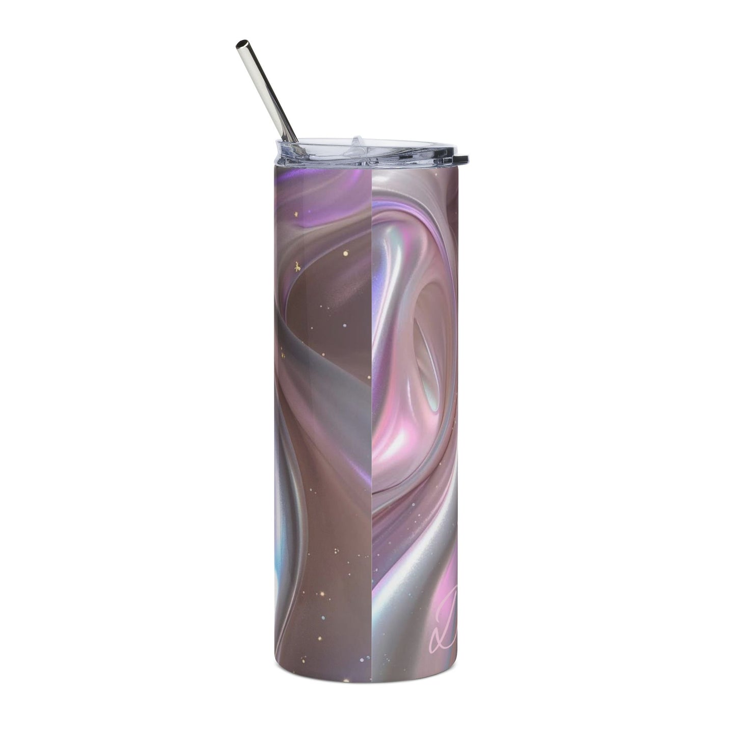Iridescent Marble Swirl Tumbler 20oz Stainless Steel Travel Cup