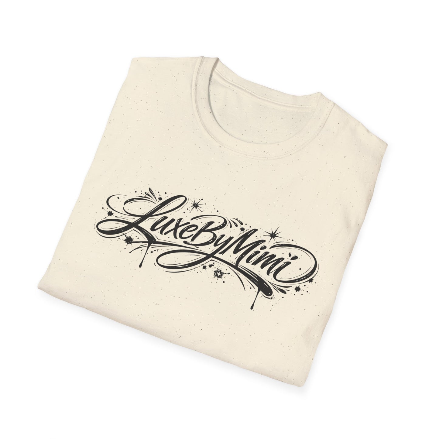 LuxeByMimi Script Tee — Elegant Calligraphy Logo T-Shirt