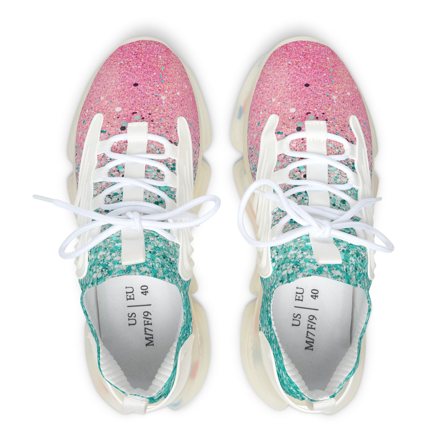 Women's Pink Speckled Mesh Sneakers — Lightweight Casual Running Shoes