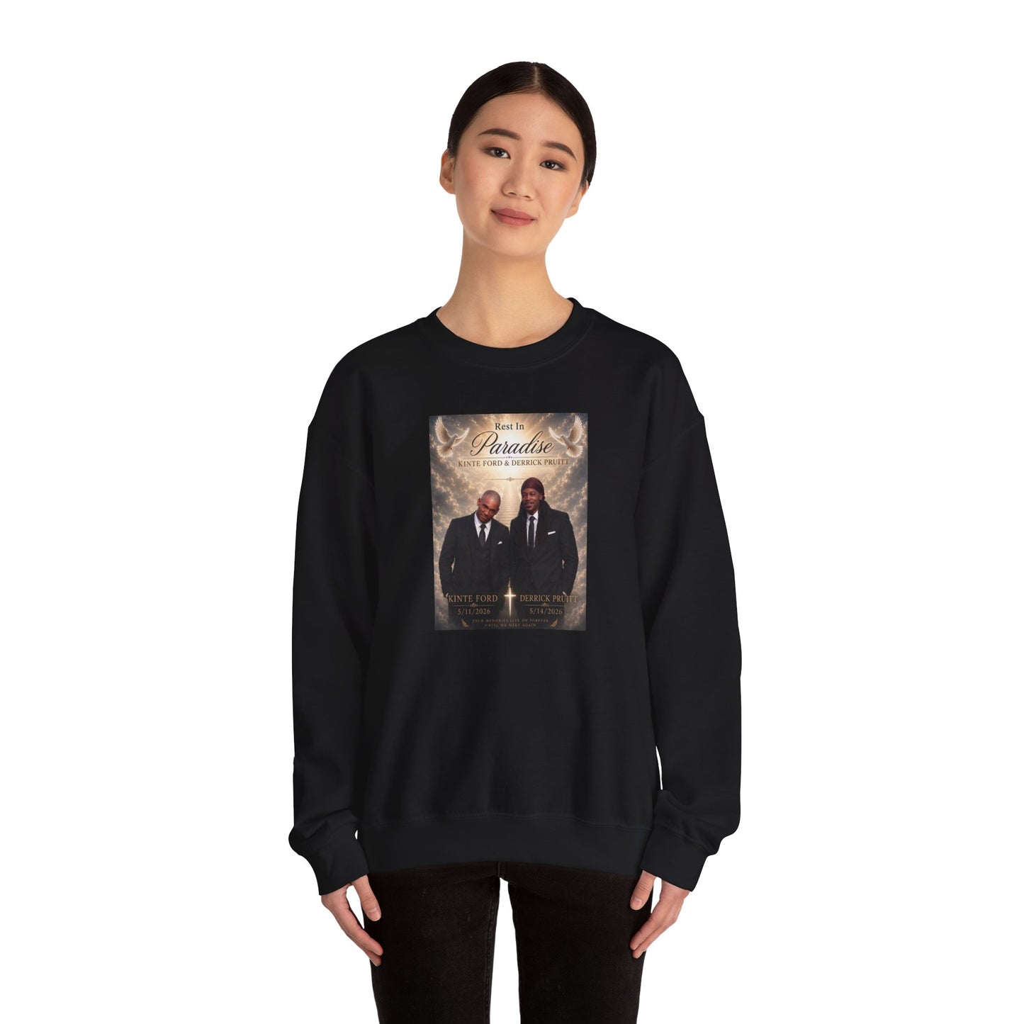 Crewneck Sweatshirt — 'Back to Paradise' Memorial Portrait Design