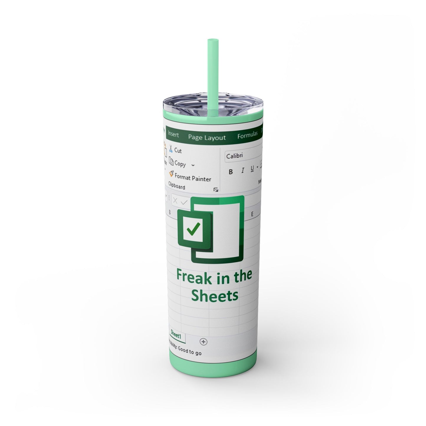 Freak in the Sheets Spreadsheet Themed Tumbler, 20oz Gift for Students, Accountants, Office Humor, Funny Drinkware