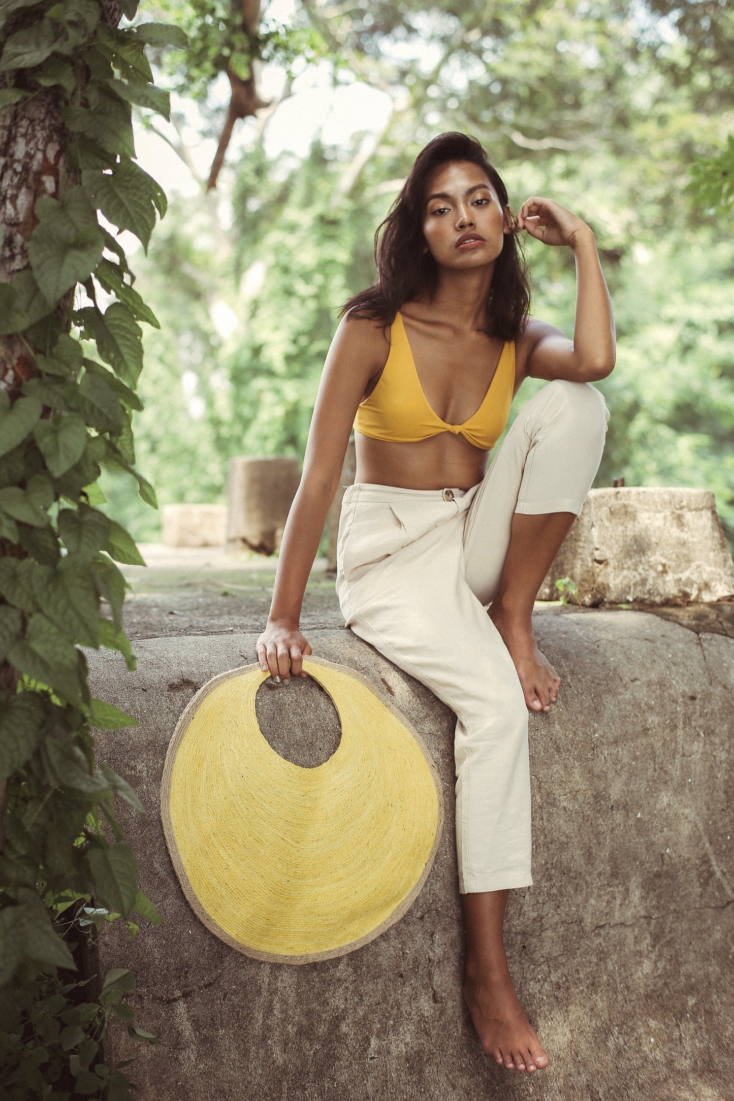 The Solo Citroen Jute Bag In Yellow