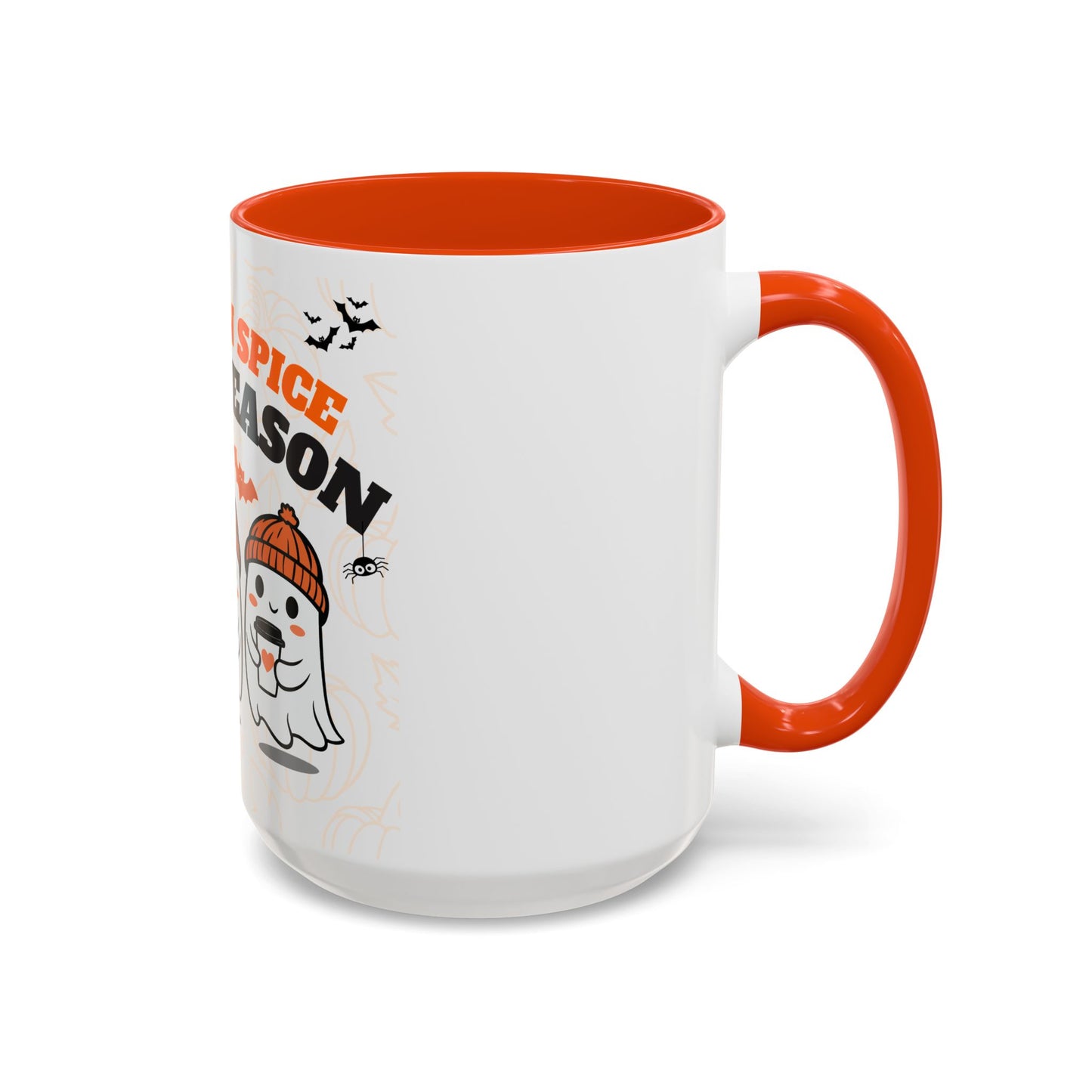 Colorful Pumpkin Spice Ghost Mugs | Cute Fall Coffee Cups, Halloween Gift, Seasonal Drinkware, Cozy Vibe, Latte Lovers