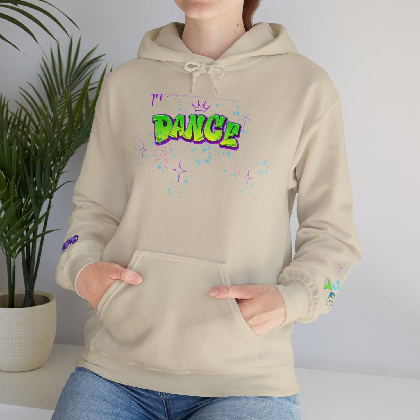 Colorful Dance Hoodie for Creative Spirits, Cozy Unisex Hooded Sweatshirt, Perfect for Parties, Dance Classes, Gifts