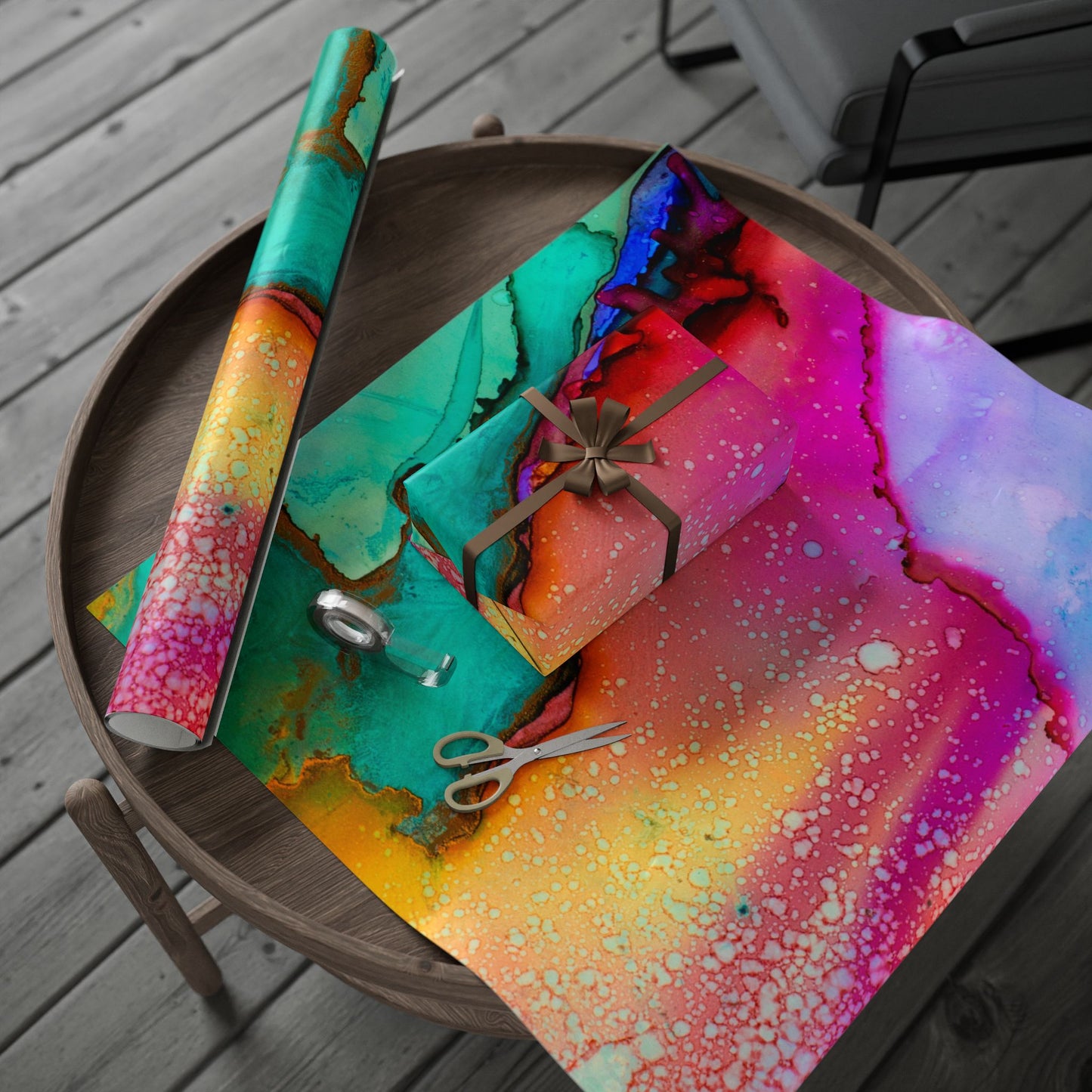 Vibrant Abstract Wrapping Paper | Colorful Gift Wrap for Parties, Birthdays, Weddings, Holidays, Creative Packaging