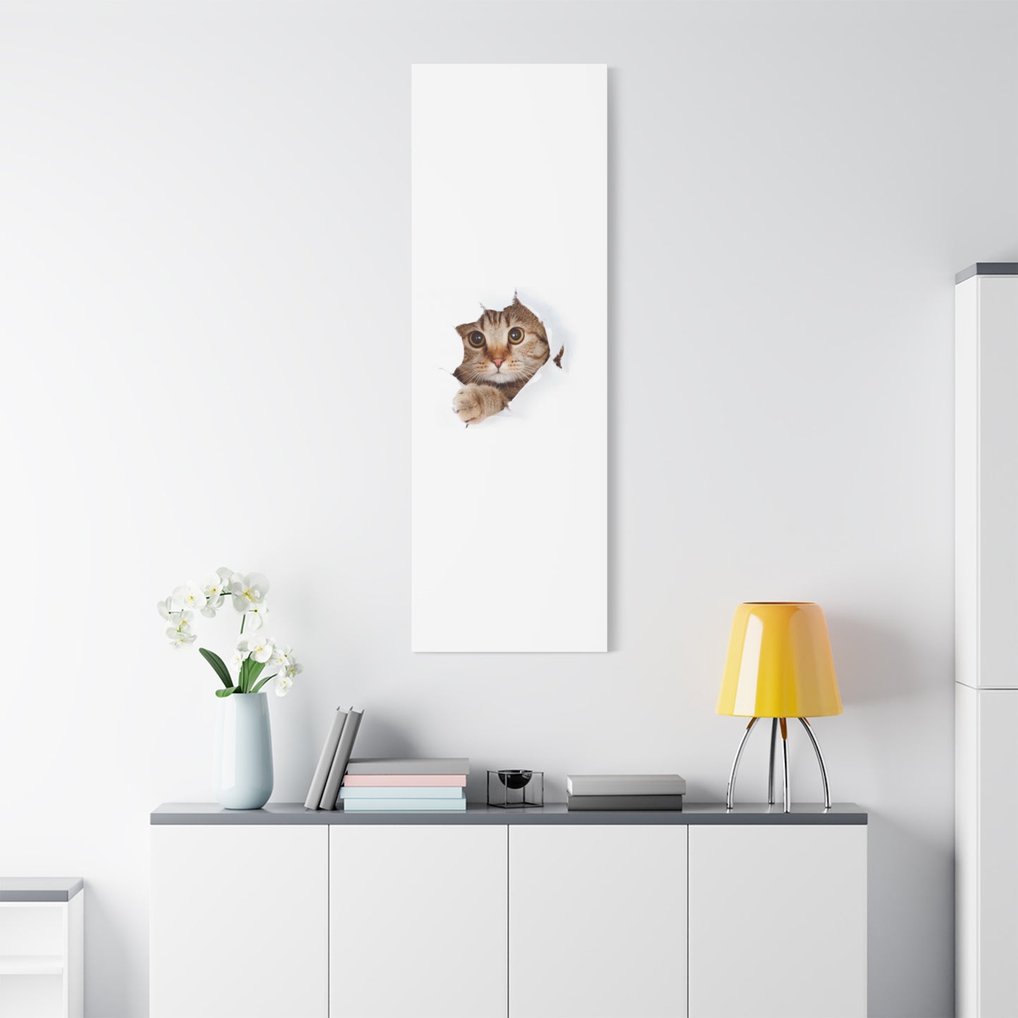 Whimsical Cat Canvas Art, Playful Decor for Cat Lovers, Home Wall Art, Pet-Themed Gift, Cute Cat Wall Art, Cat Lover's Decoration
