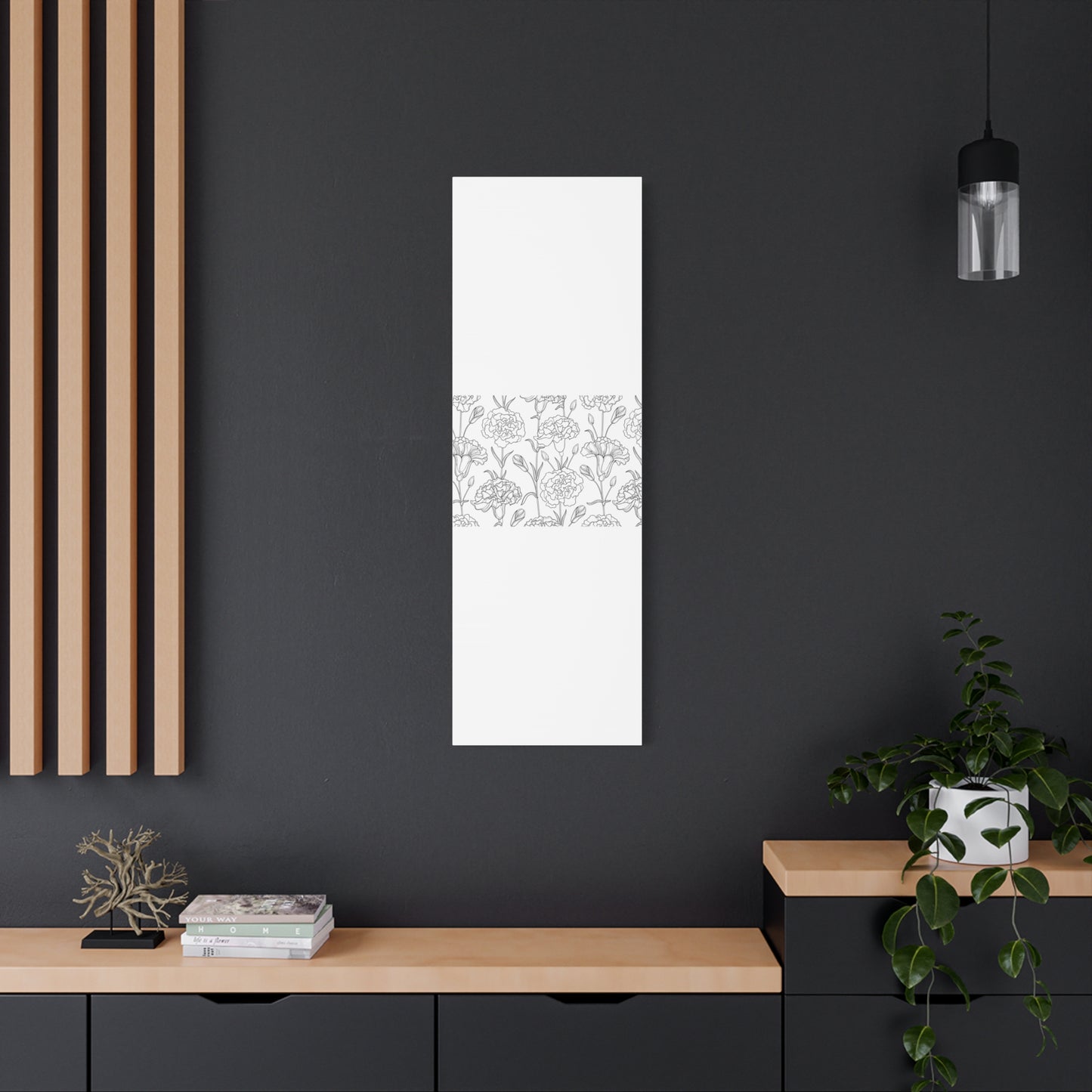 Floral Canvas Art, Stretched Wall Decor, Home Gift, Botanical Print, Modern Design, Matte Finish