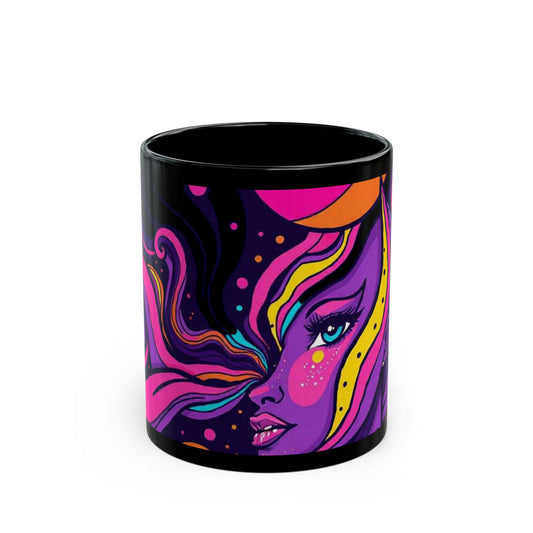 Cosmic Woman of the Night Bold Artistic Black Mug with Colorful Woman Illustration, Gift for Coffee Lovers, Perfect for Birthdays or Celebrations, Unique [...]