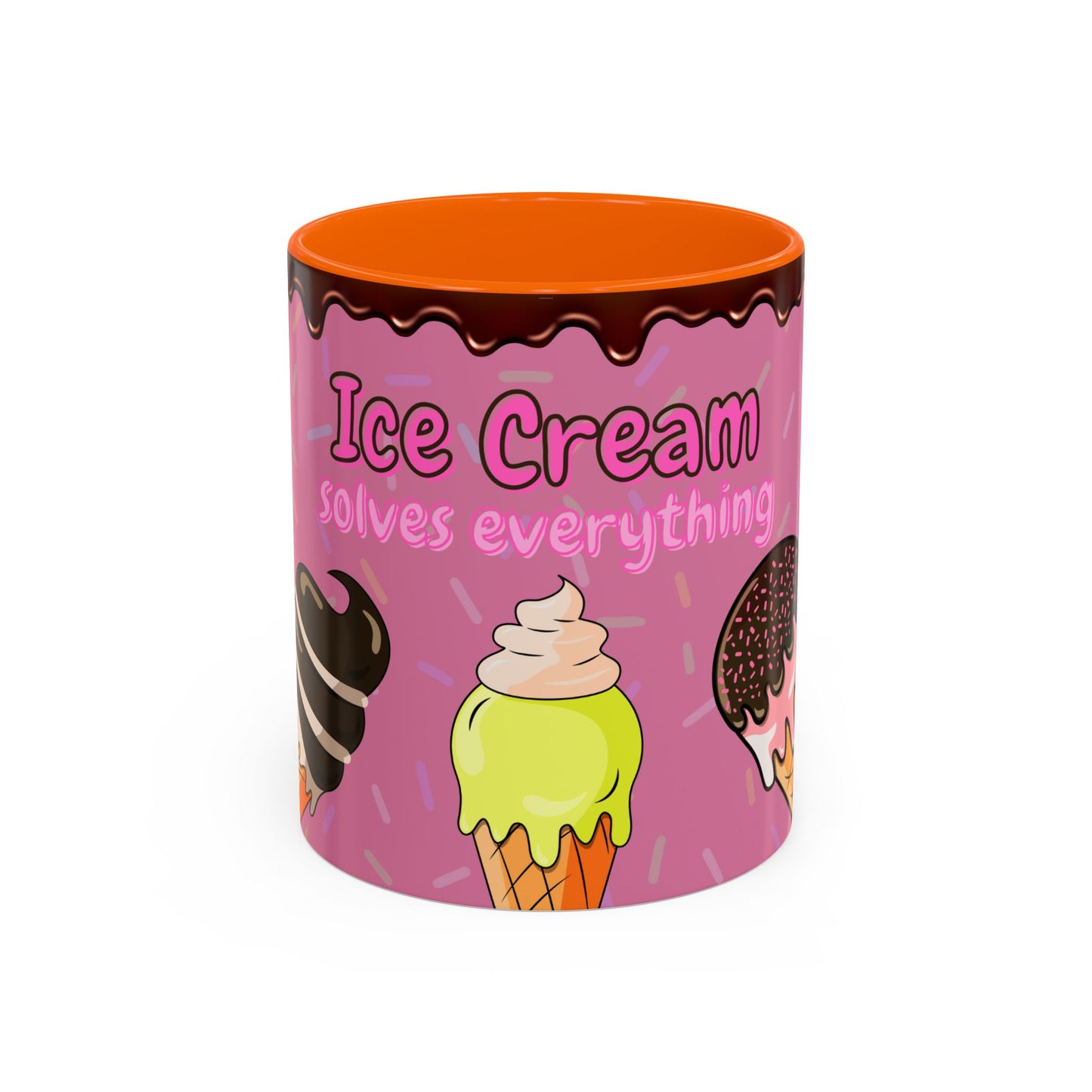 Ice Cream Solves Everything Coffee Mug - Fun Beverage Cup for Ice Cream Lovers, Gift for Holidays, Birthday, Summer