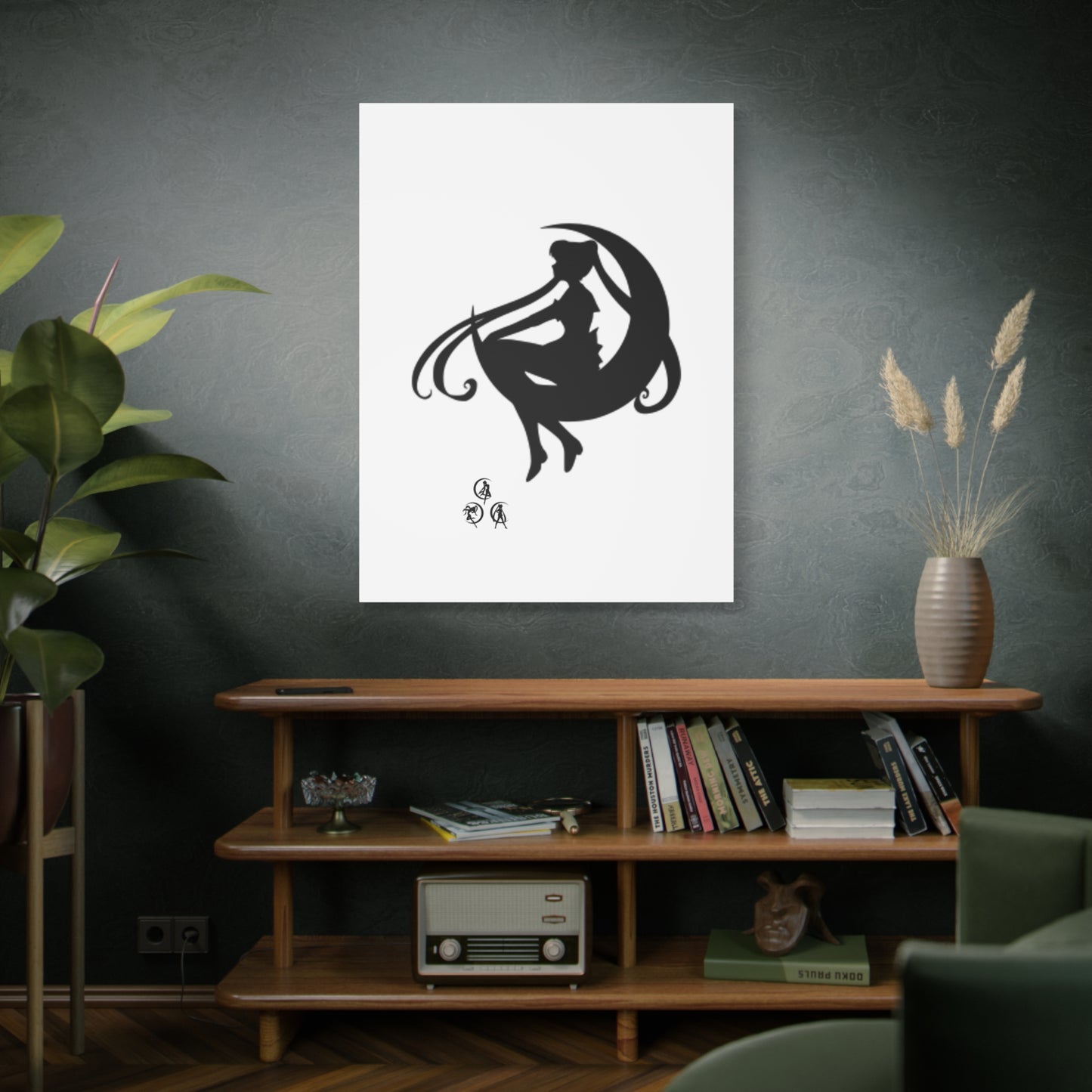 Moonlit Goddess Canvas Art, Modern Wall Decor, Fantasy Home Decor, Boho Aesthetic, Gift for Art Lovers