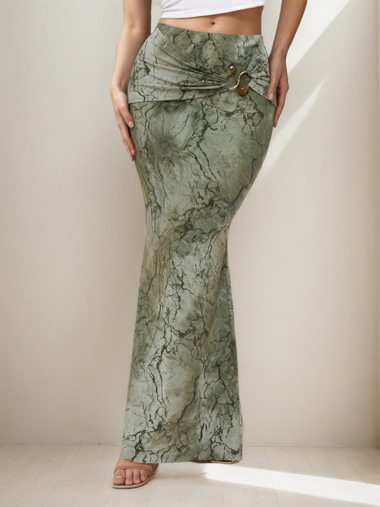 Retro Print Skirt Summer Niche Characteristic Sexy Slim Sheath Dress
