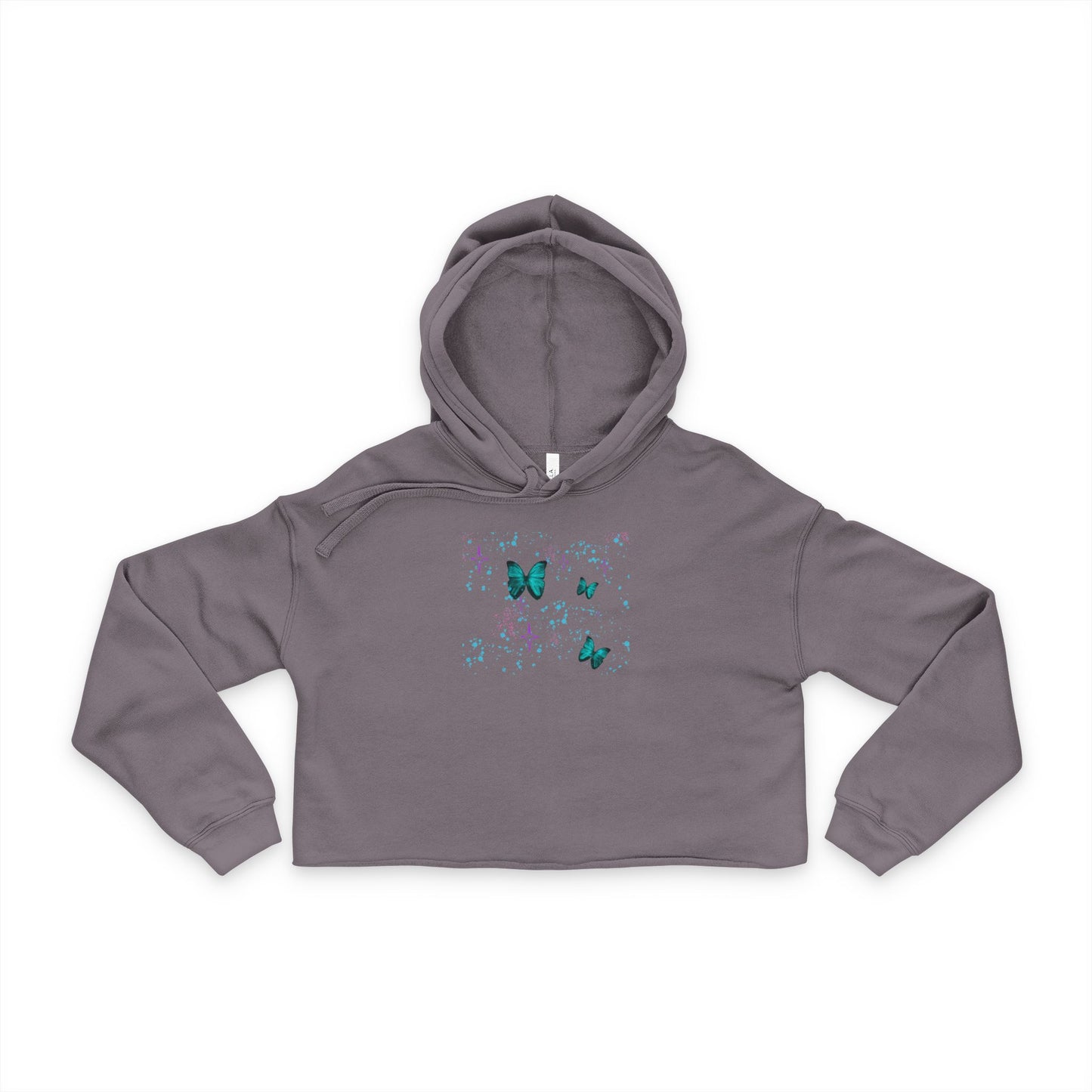 Stylish Women's Butterfly Cropped Hoodie with Modern Abstract Design, Trendy Fashion, Casual Wear, Gift Idea for Her, Streetwear Outfit