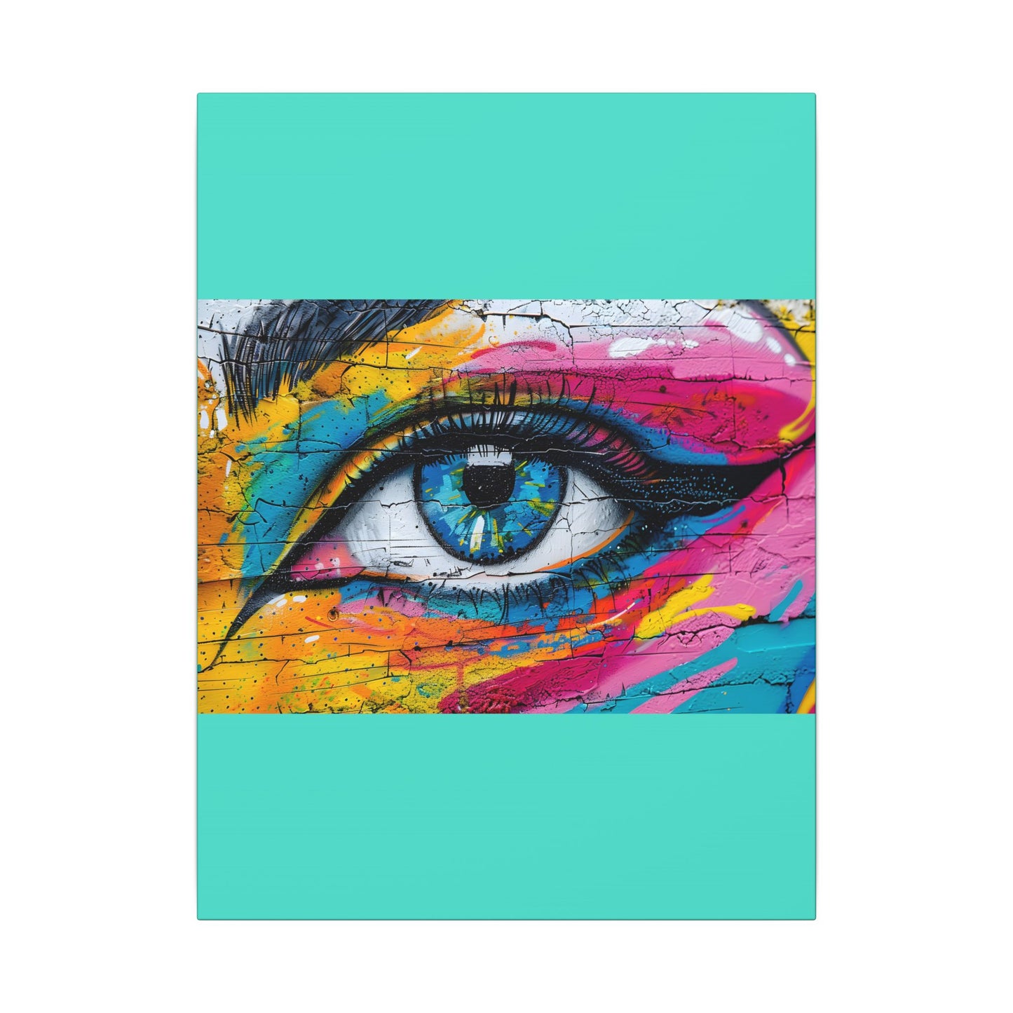 Colorful Eye Street Art Matte Canvas Print