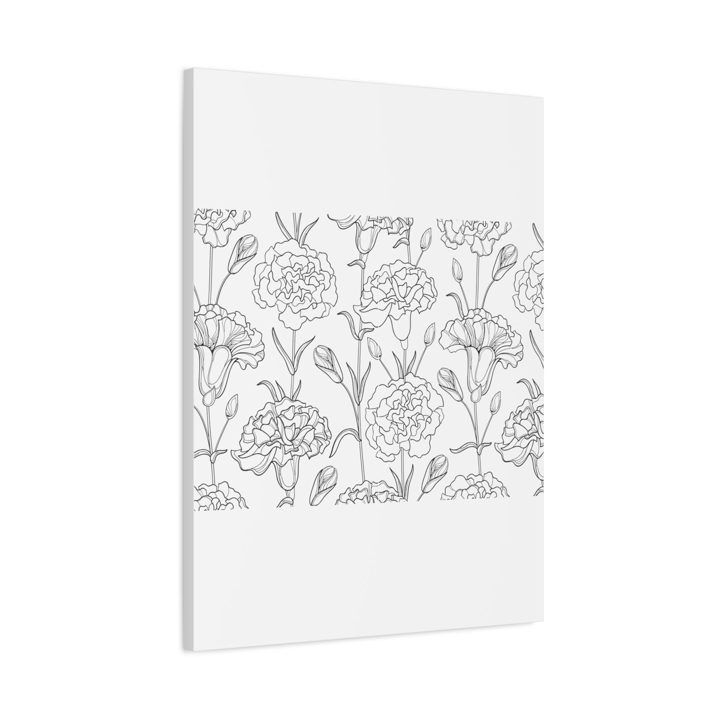 Floral Canvas Art, Stretched Wall Decor, Home Gift, Botanical Print, Modern Design, Matte Finish