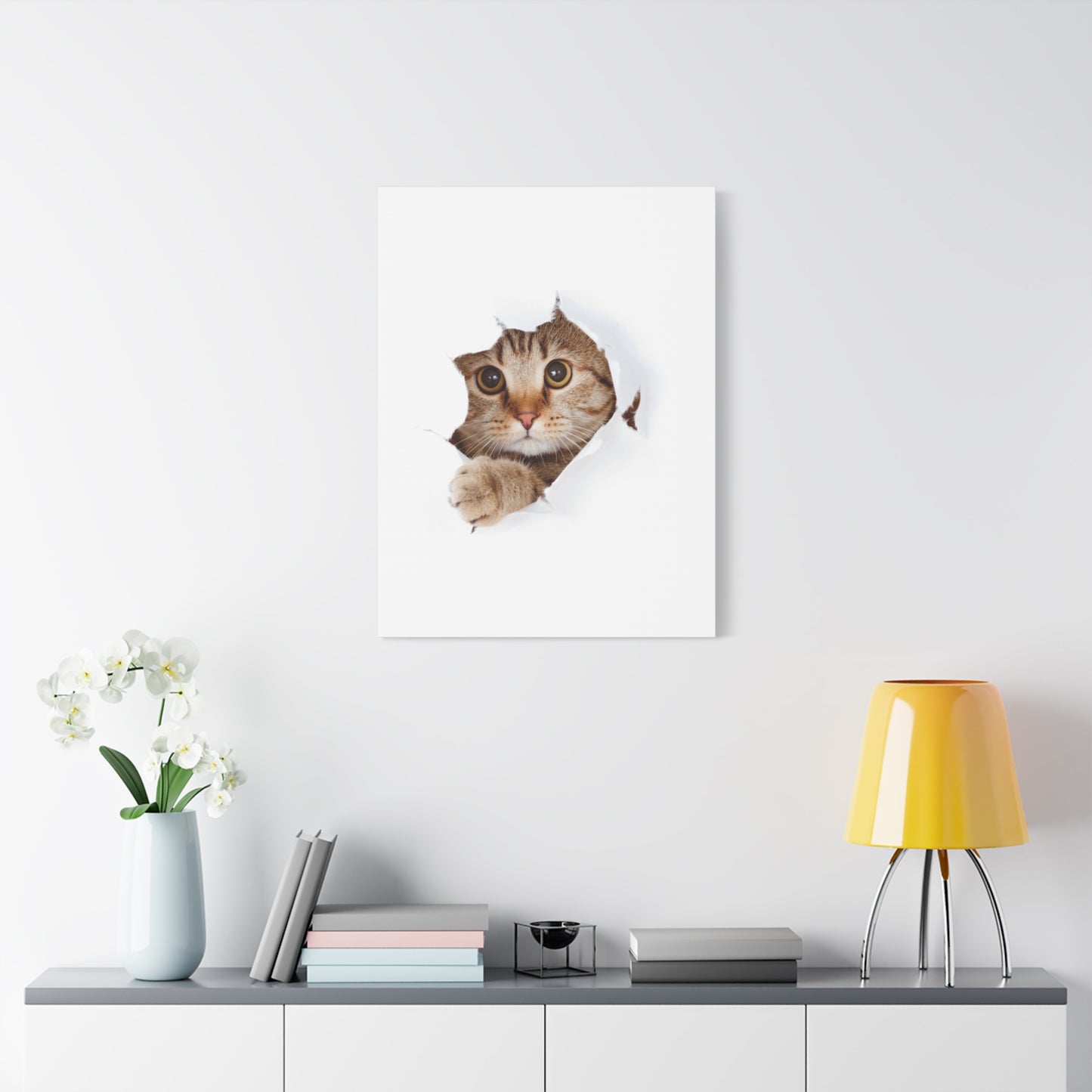 Whimsical Cat Canvas Art, Playful Decor for Cat Lovers, Home Wall Art, Pet-Themed Gift, Cute Cat Wall Art, Cat Lover's Decoration