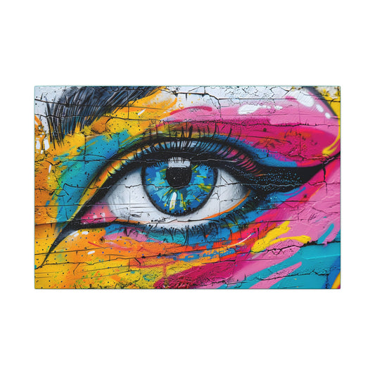 Colorful Eye Street Art Matte Canvas Print