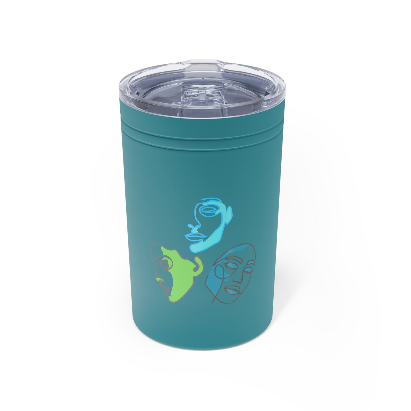 Stylish Insulated Tumbler with Abstract Faces, Travel Mug, Hot Cold Beverage Container, Gift for Art Lovers, Unique Coffee Cup