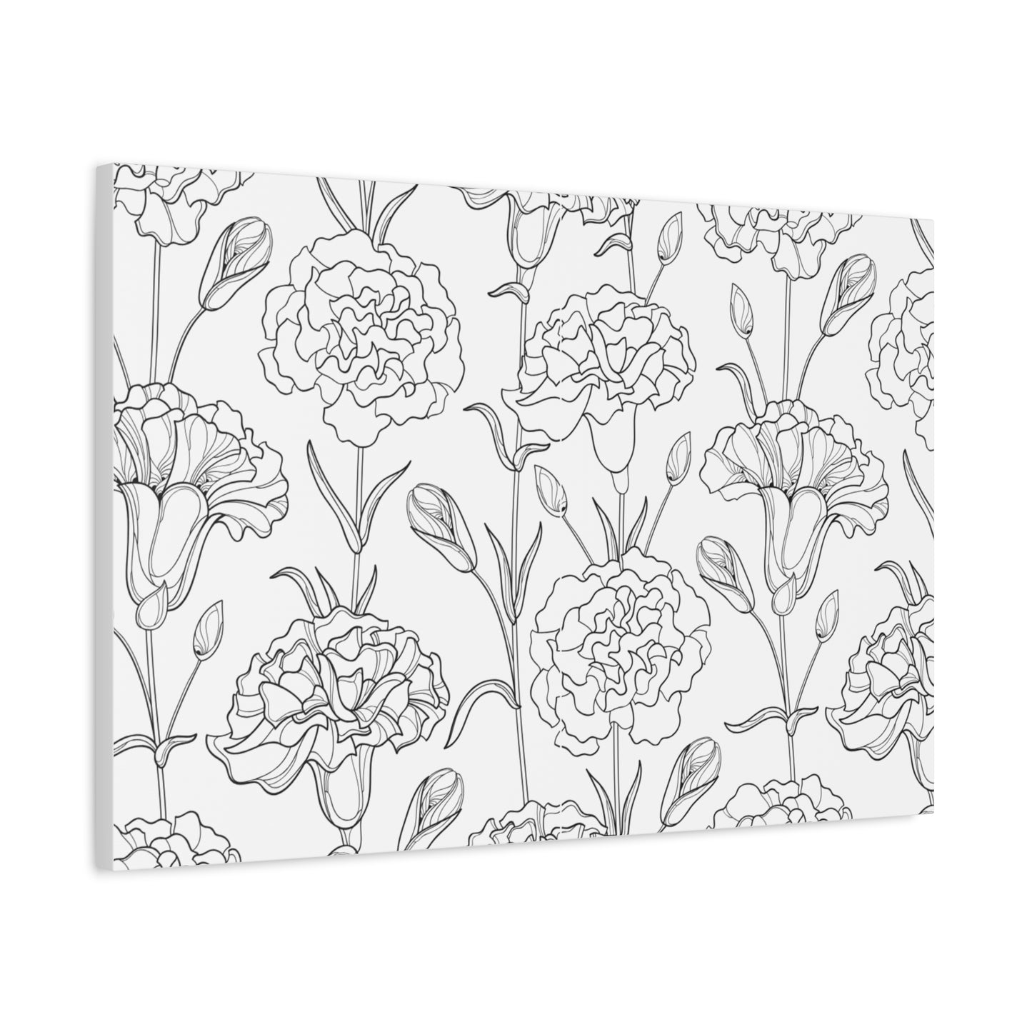 Floral Canvas Art, Stretched Wall Decor, Home Gift, Botanical Print, Modern Design, Matte Finish