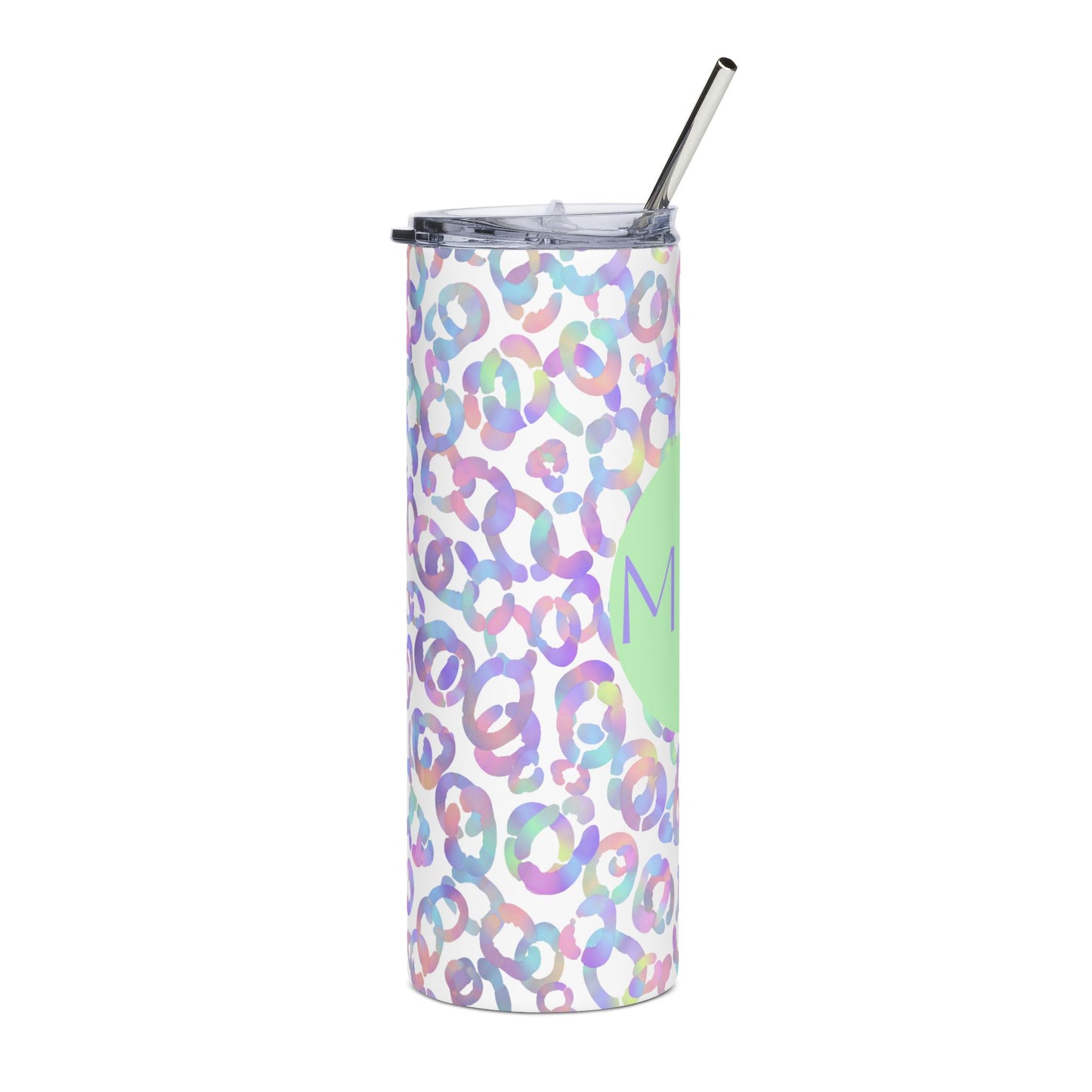 Custom Pastel Watercolor Stainless Steel Tumbler 20oz | Slim Travel Cup