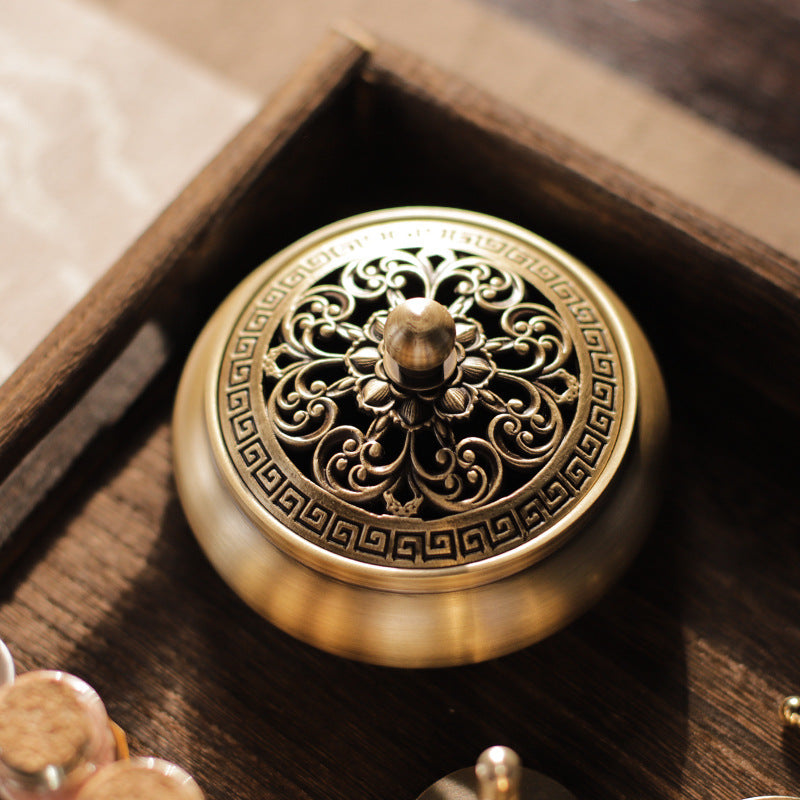 Pure Copper Incense Road Appliance Introductory Set Household Incense Burner Tools Appliance Tray Powder Bottle Seal Moulds