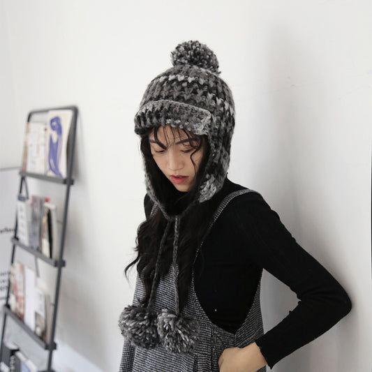 European Yarn Mixed Color Wool Lei Feng Hat