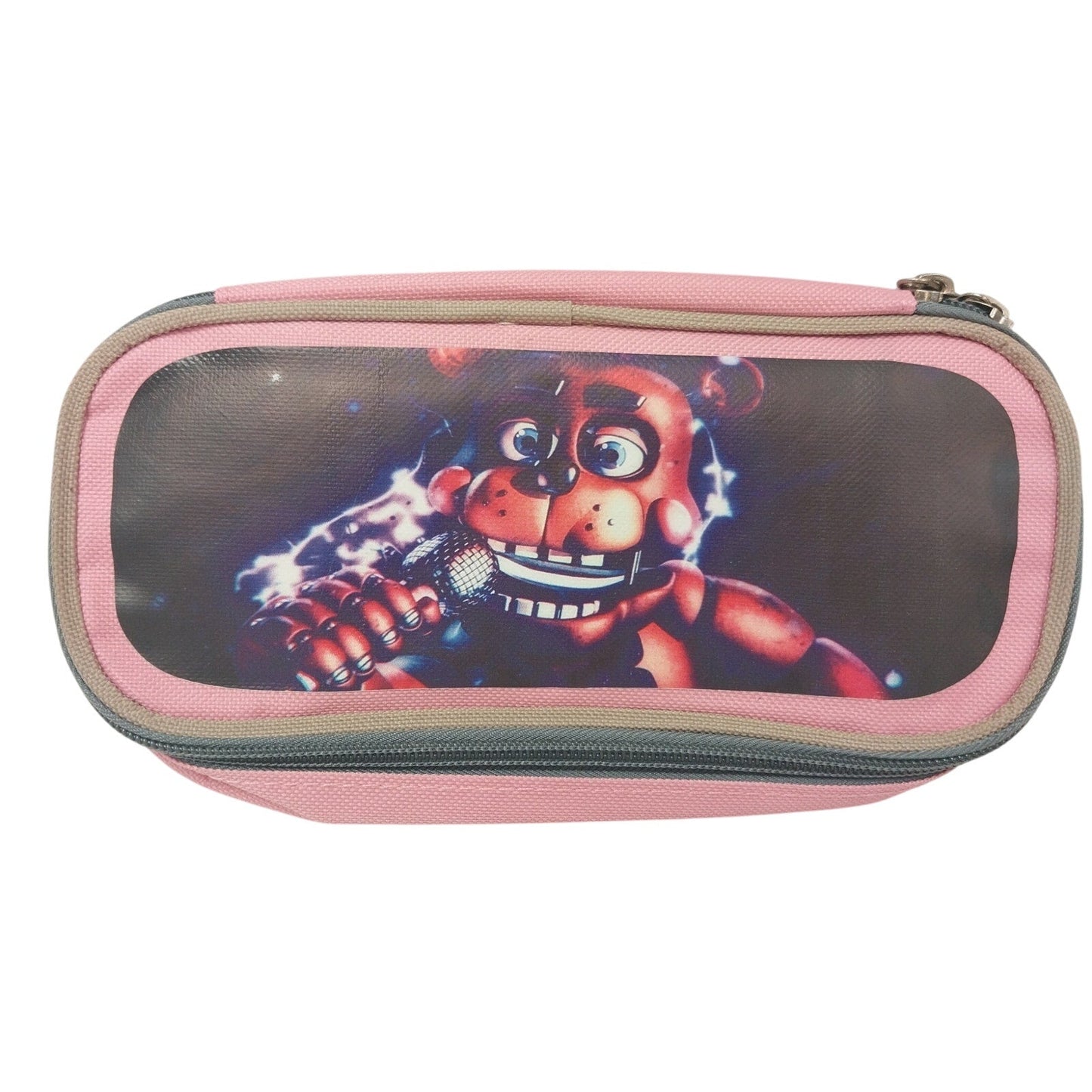 Five Nights at Freddy's Rockstar Freddy Pink Zippered Pencil Case w Sections