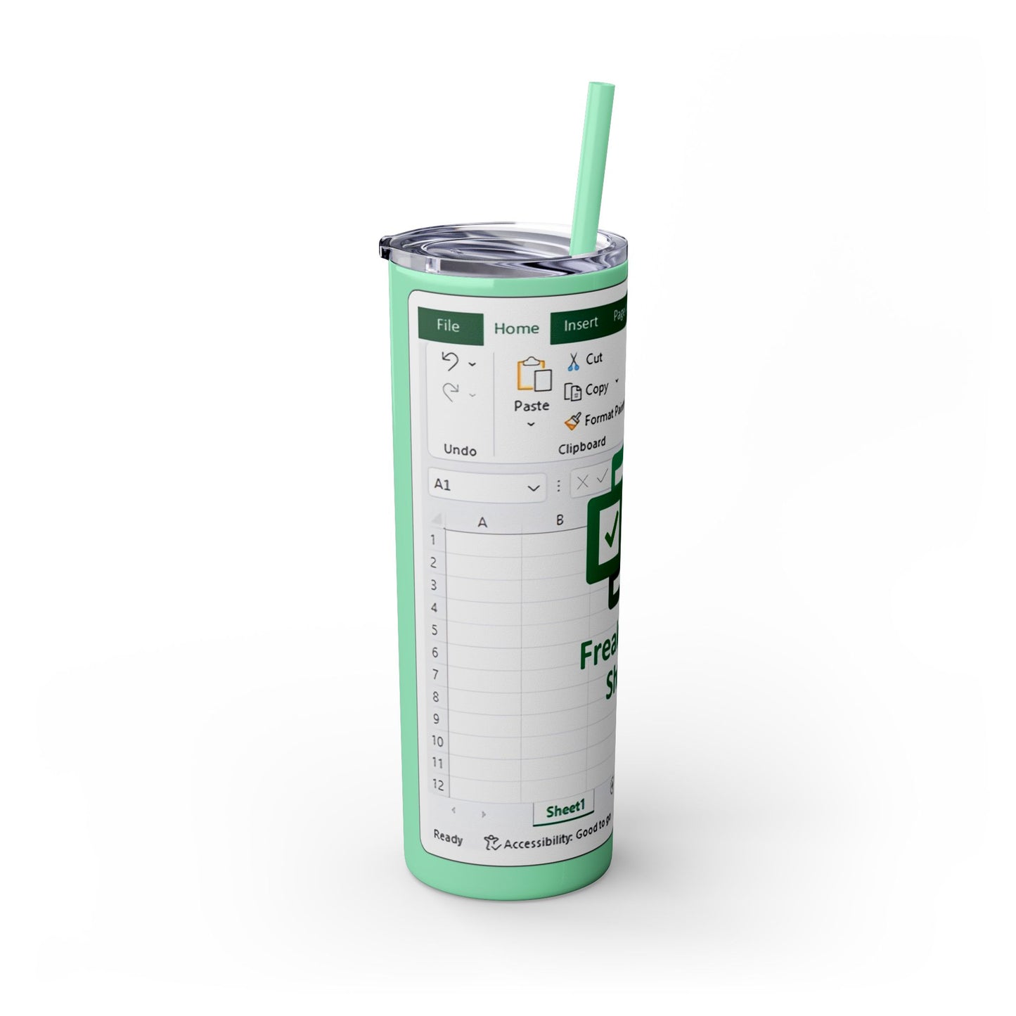 Freak in the Sheets Spreadsheet Themed Tumbler, 20oz Gift for Students, Accountants, Office Humor, Funny Drinkware