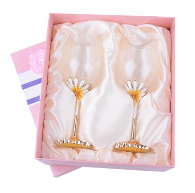 European Crystal Enamel Color Wine Champagne Goblet Creative High grade Wedding Gift Set