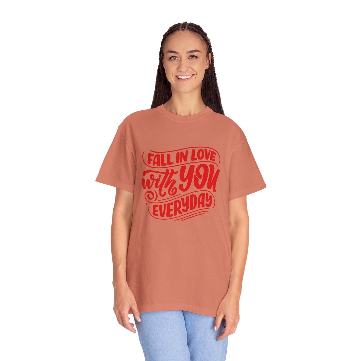 Fall in Love with YOU Quote T-shirt for Couples, Valentine's Day, Gifts for Him/Her, Casual Everyday Wear, Comfortable Unisex Tee