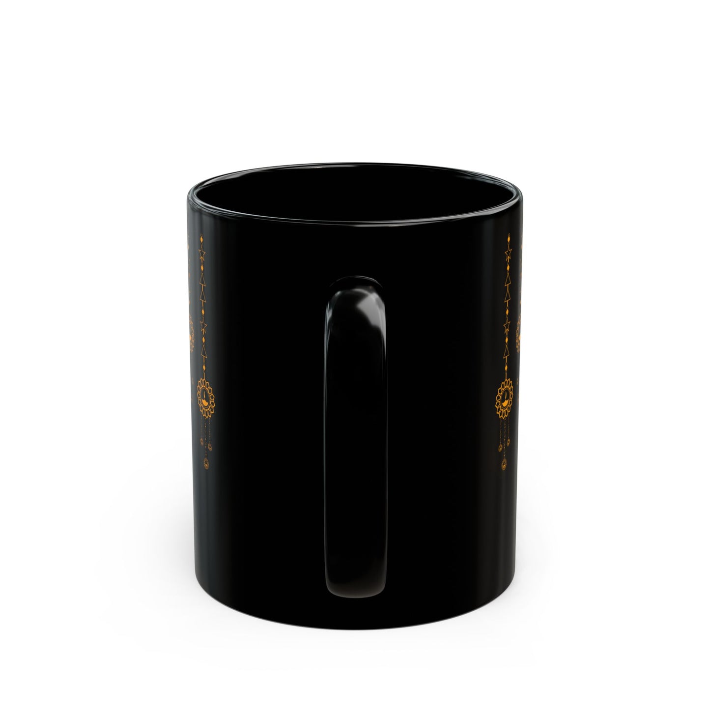 Elegant Black Mug with Goddess Design, Spiritual Coffee Cup, Meditation Tea Mug, Unique Gift for Yogis, Home Decor