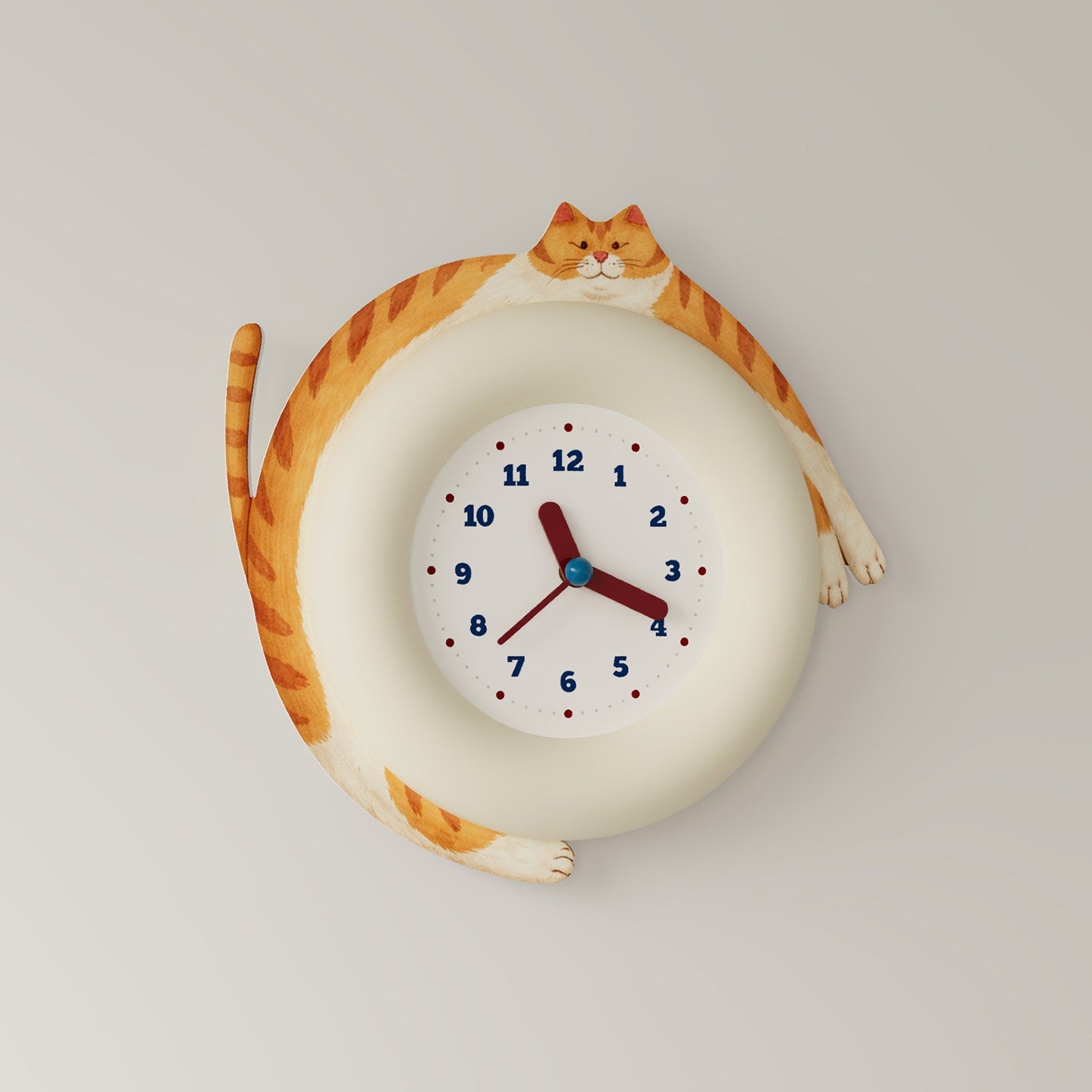 Cute Cat Hug Wall Clock-3