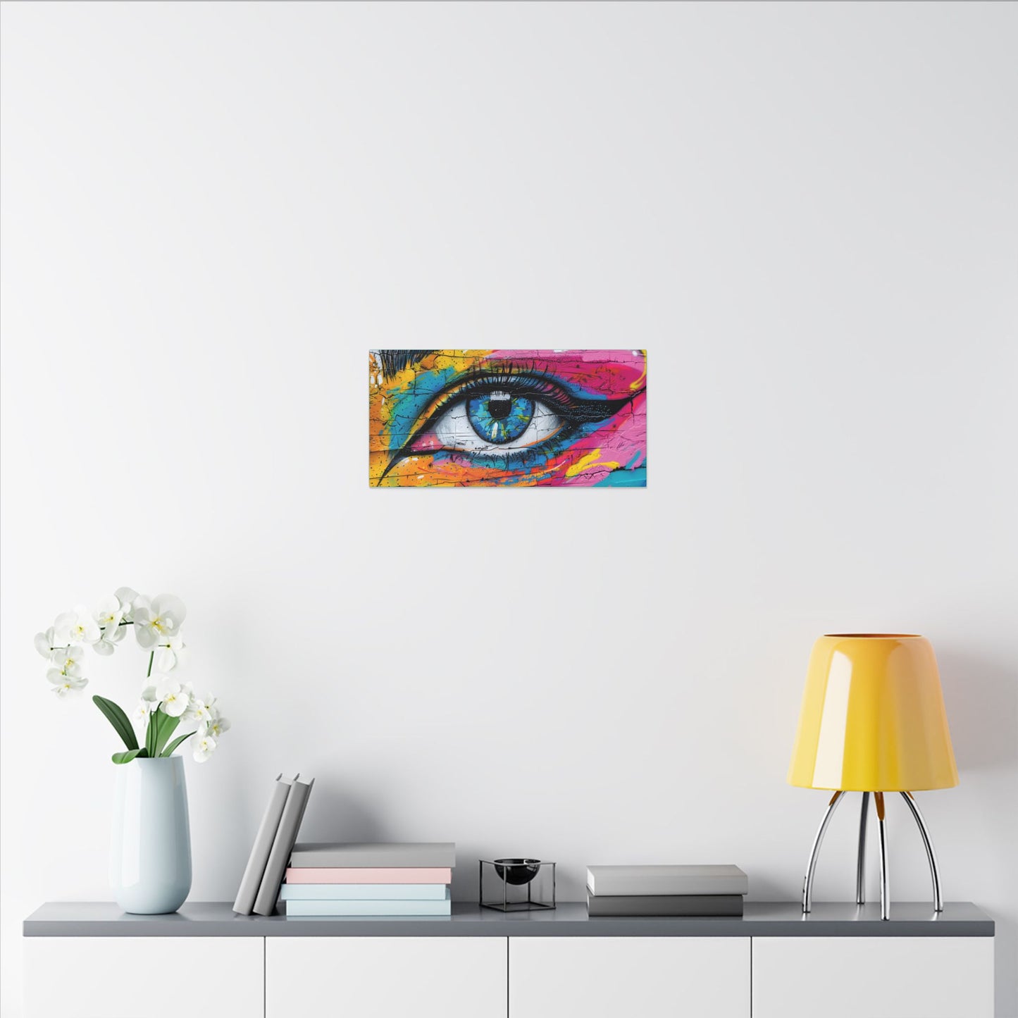 Colorful Eye Street Art Matte Canvas Print