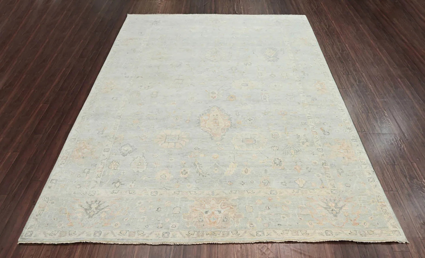 Multi Size Gray Hand Knotted Turkish Oushak 100% Wool Oushak Traditional Oriental Area Rug-1
