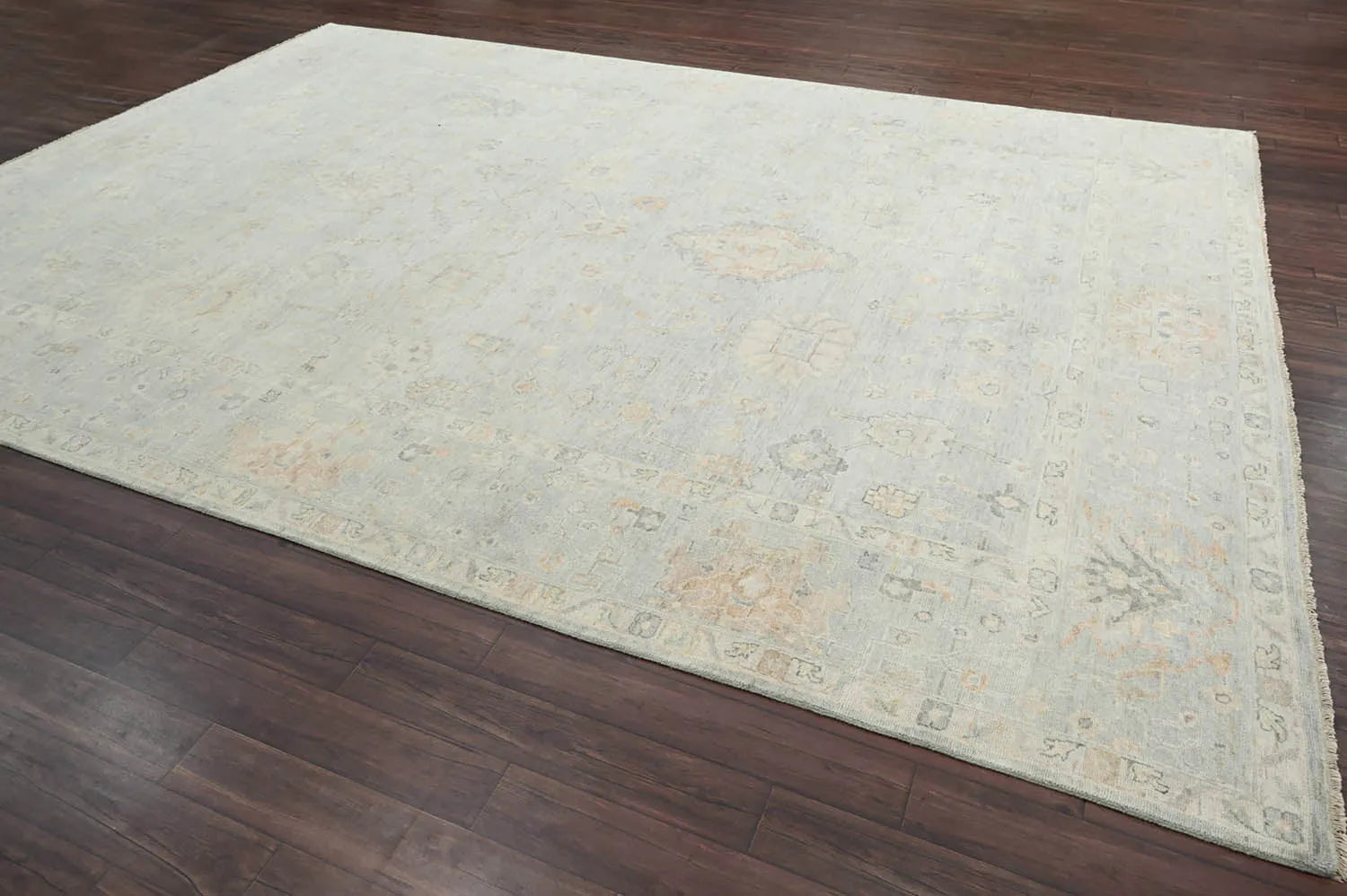 Multi Size Gray Hand Knotted Turkish Oushak 100% Wool Oushak Traditional Oriental Area Rug-2