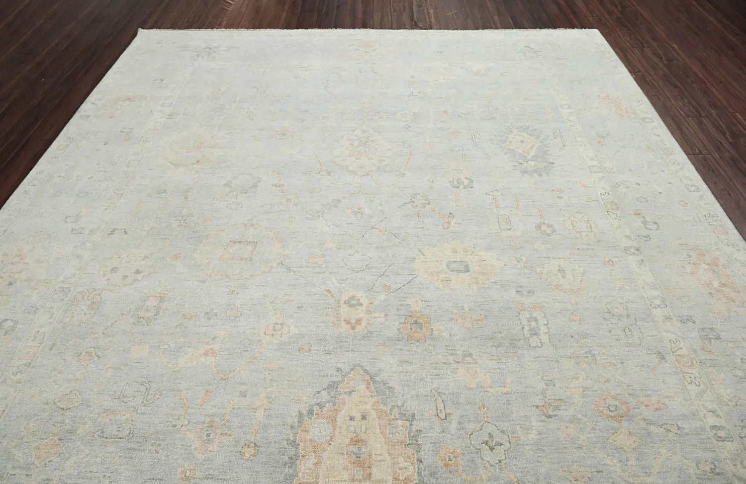 Multi Size Gray Hand Knotted Turkish Oushak 100% Wool Oushak Traditional Oriental Area Rug-3