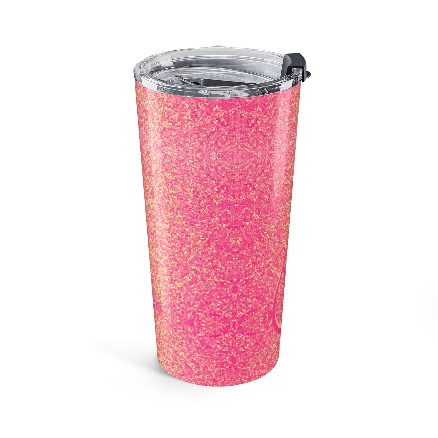 Pink Glitter Script Name Tumbler | 20oz Personalized Travel Tumbler
