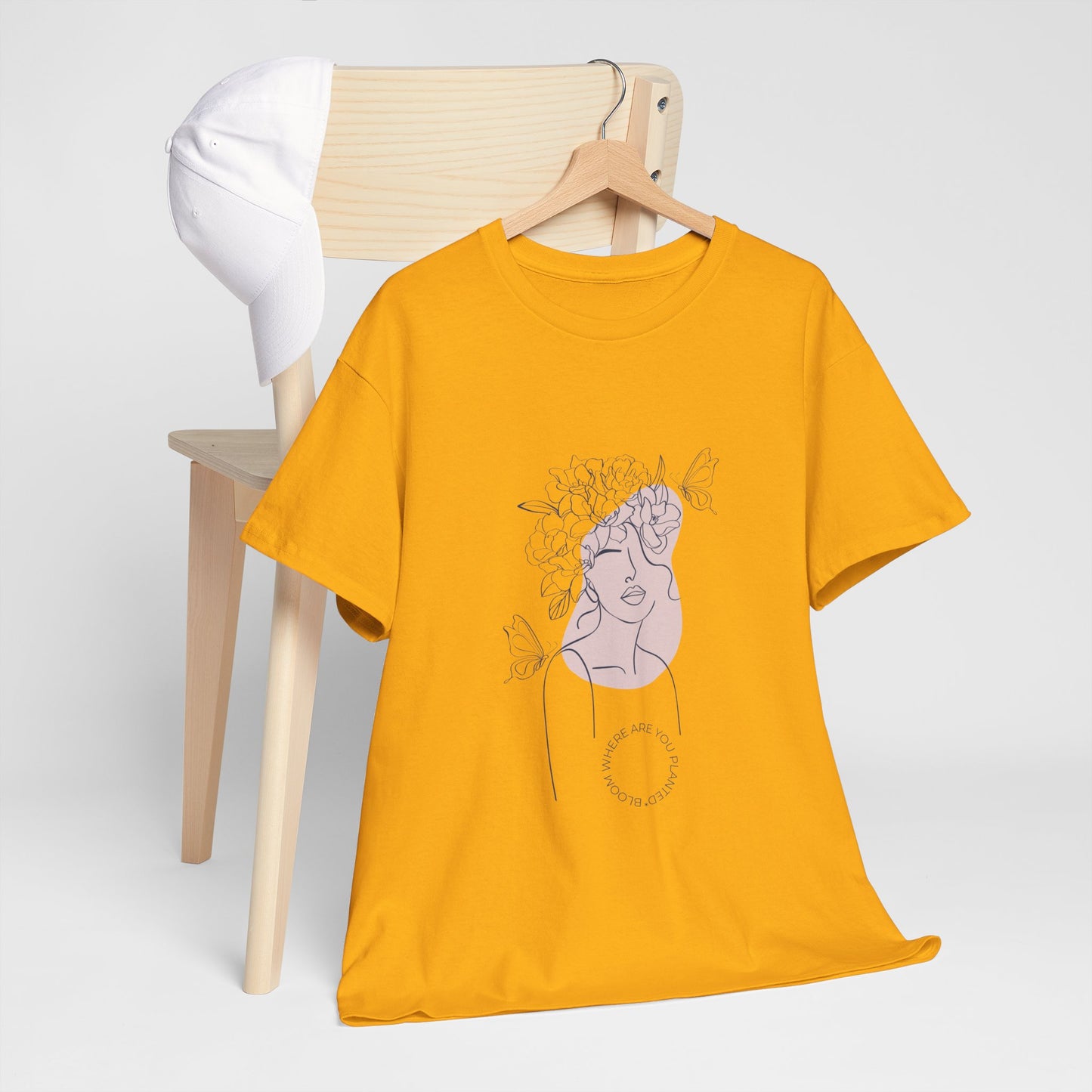 Bloom Where You Are Planted Chic Inspirational Quote Tee, Inspirational Cotton T-Shirt, Casual Graphic Tee, Vintage Style Unisex Shirt, Gift for Her