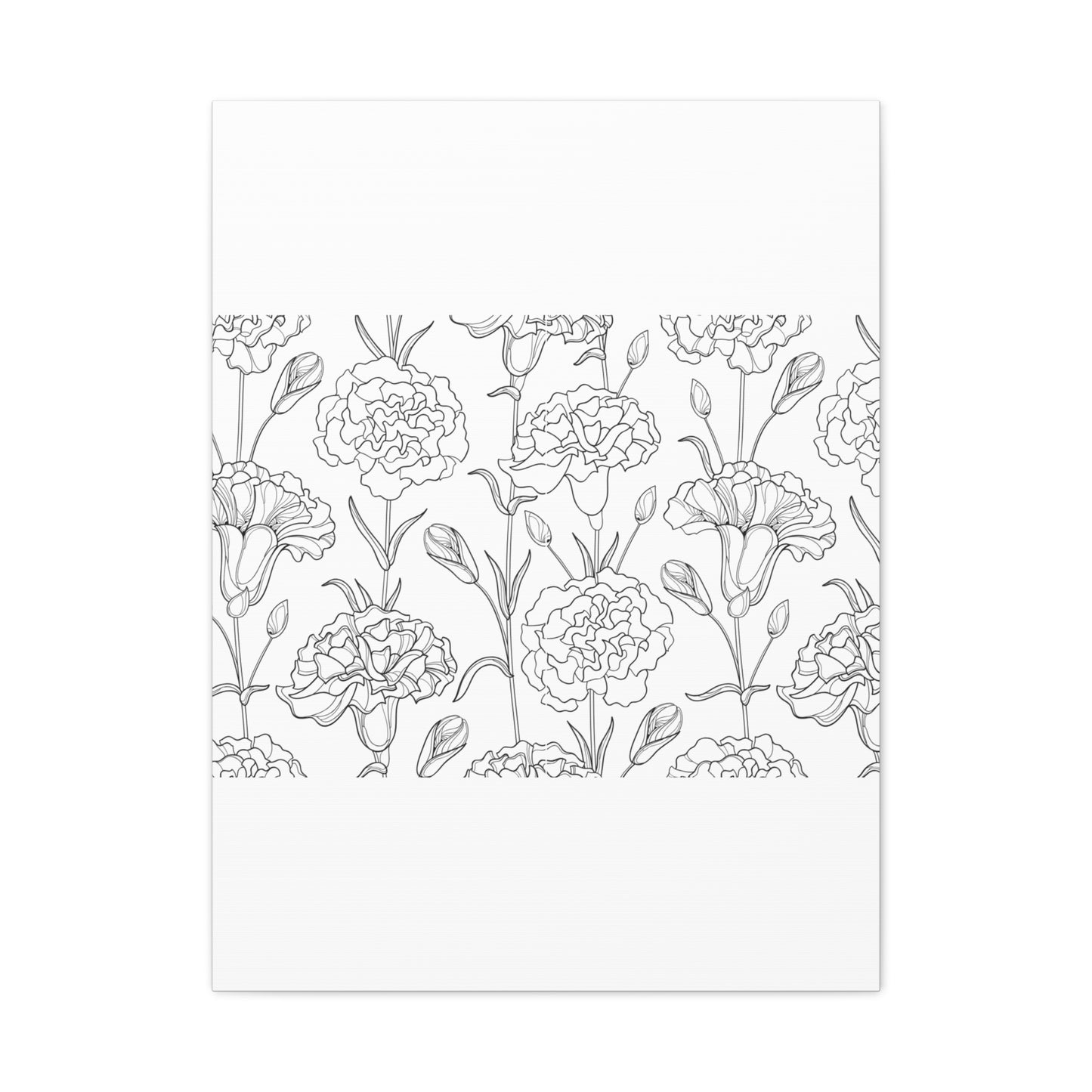 Floral Canvas Art, Stretched Wall Decor, Home Gift, Botanical Print, Modern Design, Matte Finish