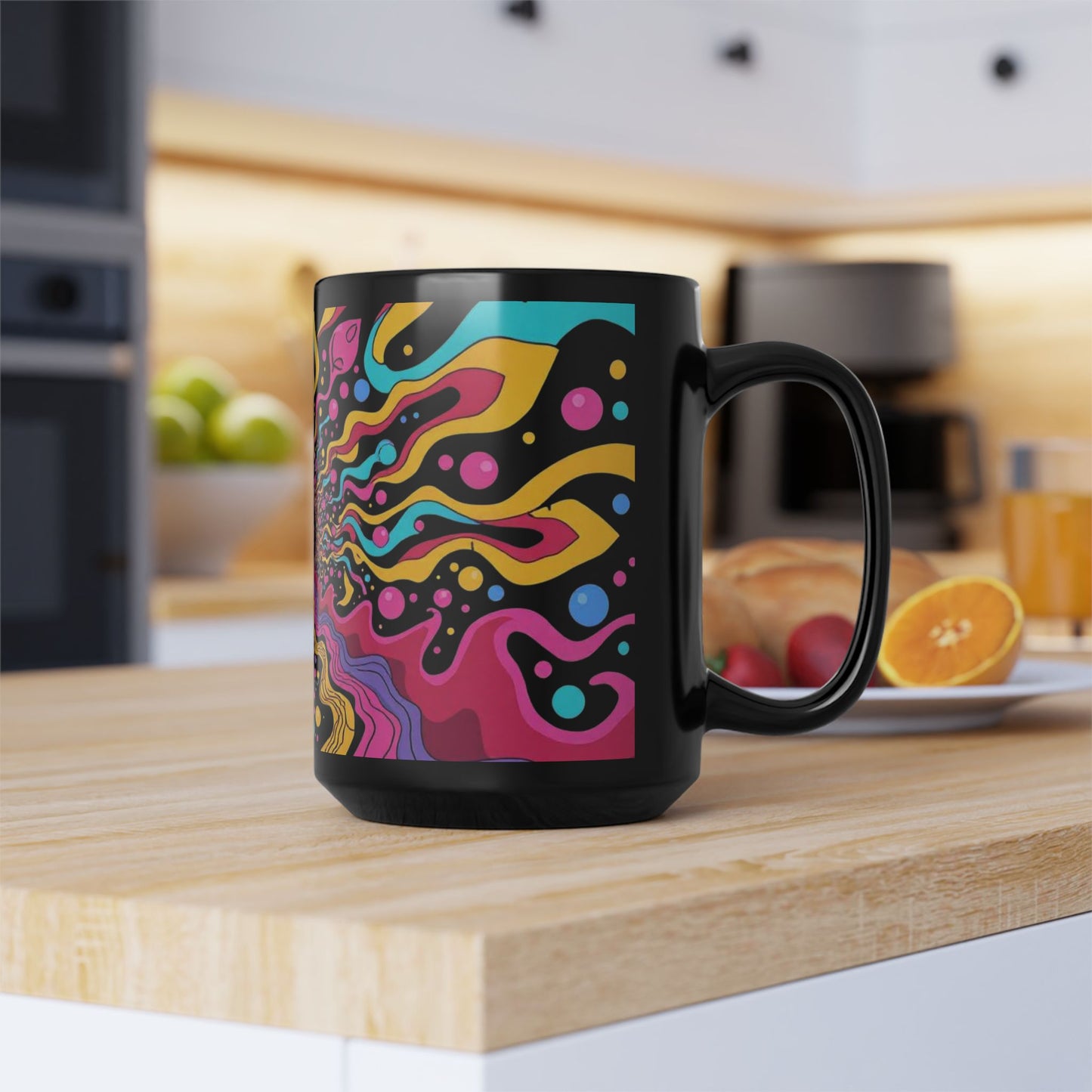 Psychedelic Coffee Mug, Colorful Mug for Coffee Lovers, Boho Gift, Unique Tea Cup, Artistic Drinkware