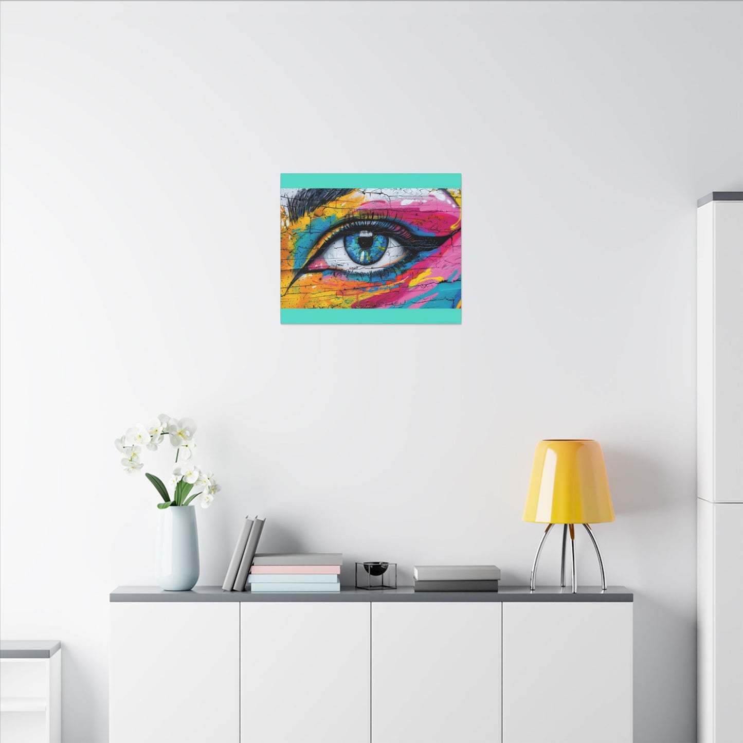 Colorful Eye Street Art Matte Canvas Print