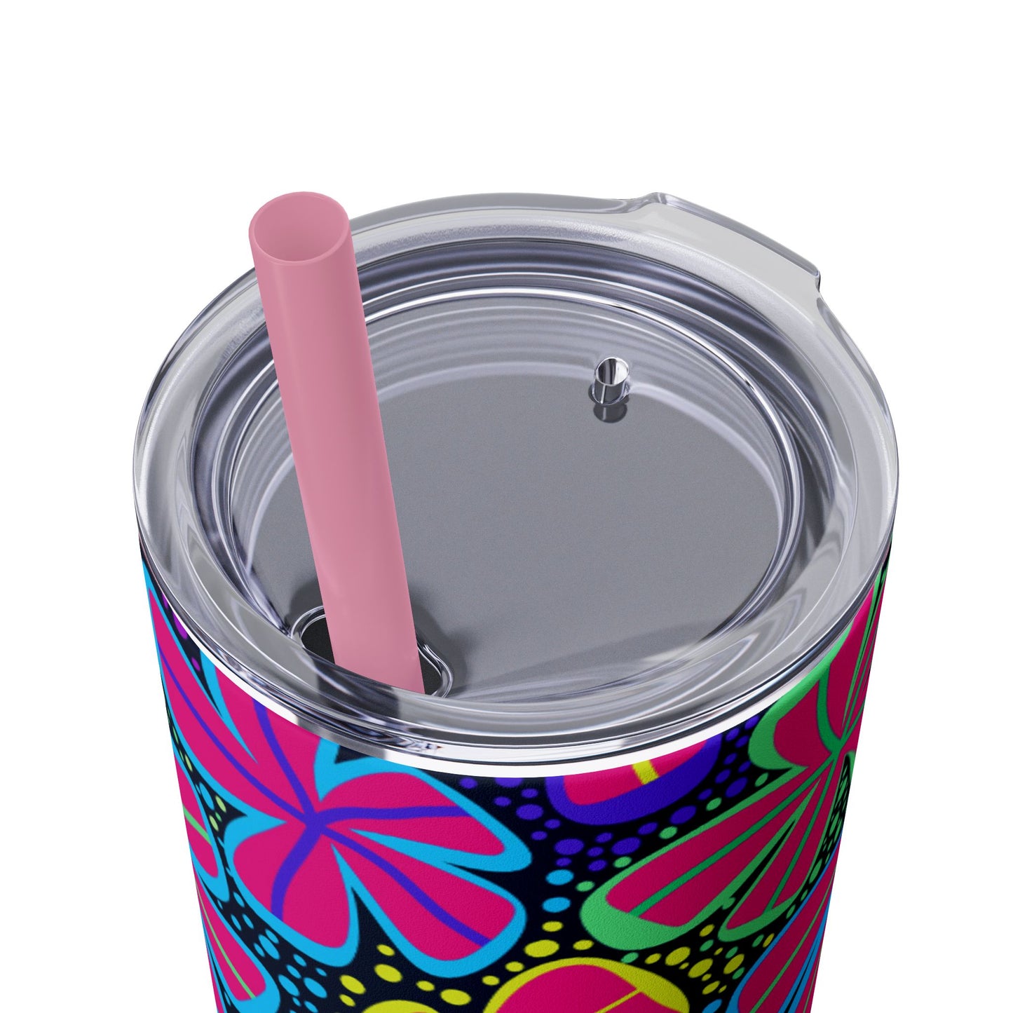 Vibrant Floral Skinny Tumbler, 20oz | Reusable Drink Cup for Home, Office, Road Trips | Fun Gift for Spring, Summer, Birthdays, Garden [...]