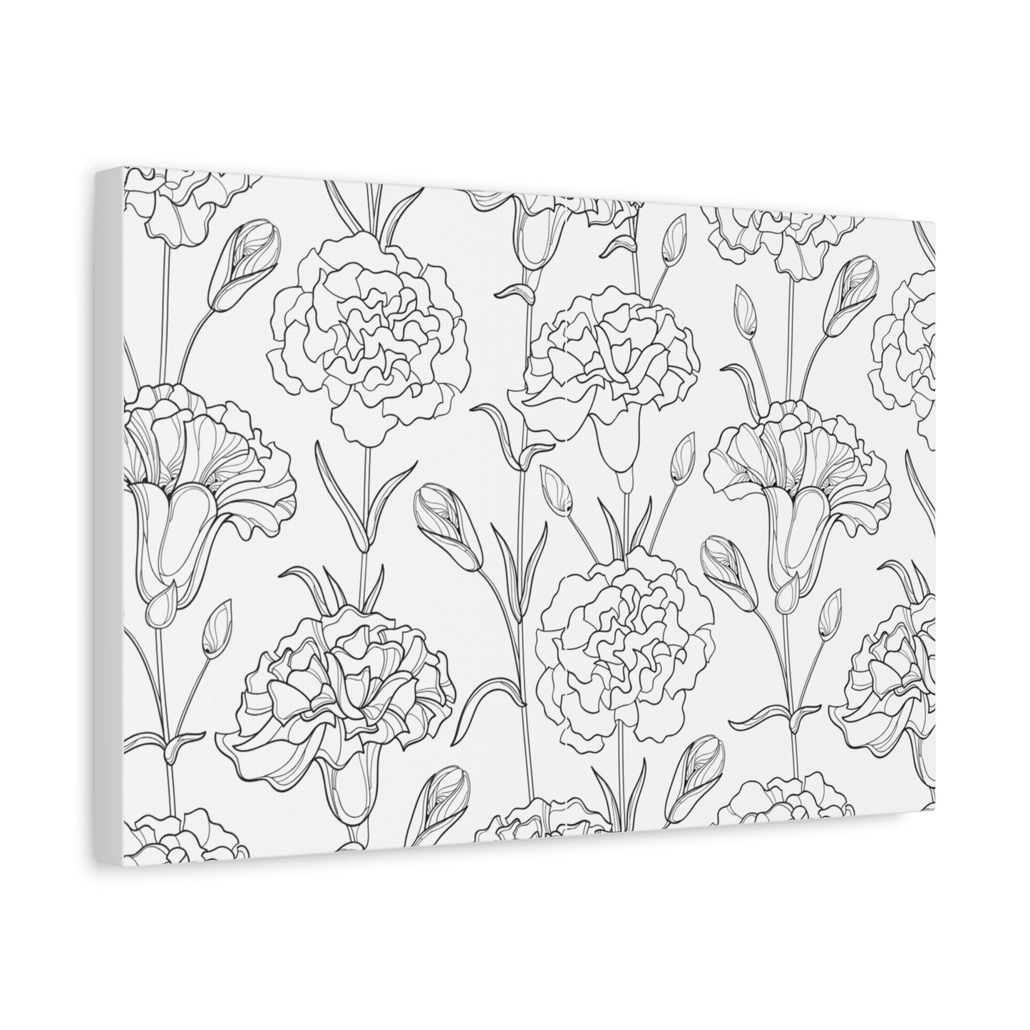 Floral Canvas Art, Stretched Wall Decor, Home Gift, Botanical Print, Modern Design, Matte Finish
