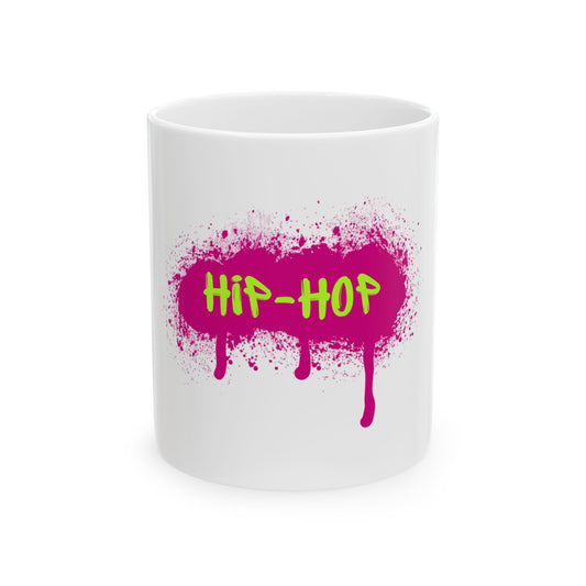 Hip-Hop Graffiti Ceramic Mug - Vibrant Coffee Cup for Trendy Souls, Gift for Music Lovers, Art Enthusiasts, Urban Style