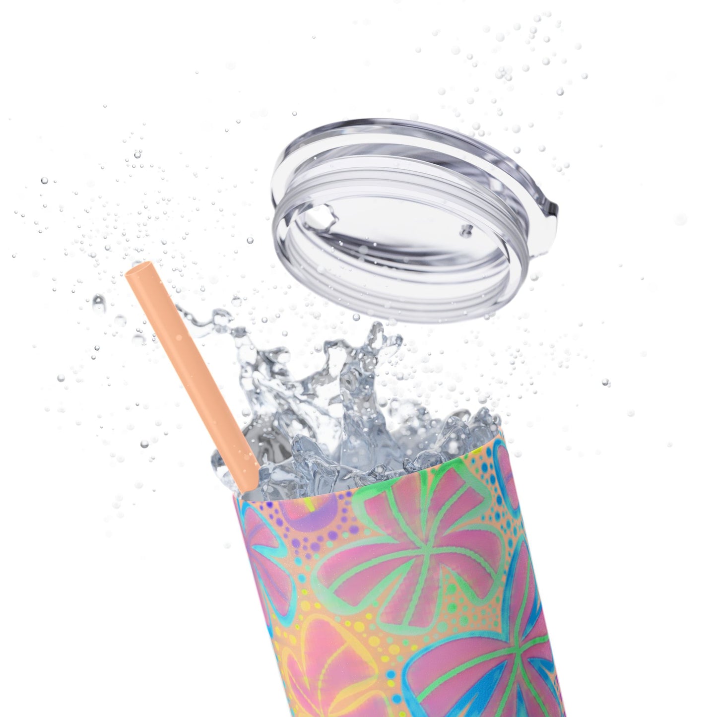 Pastel Butterfly Tumbler, 20oz Drinkware, Spring Decor, Cute Gift for Her, Eco-Friendly Cup, Floral Water Bottle