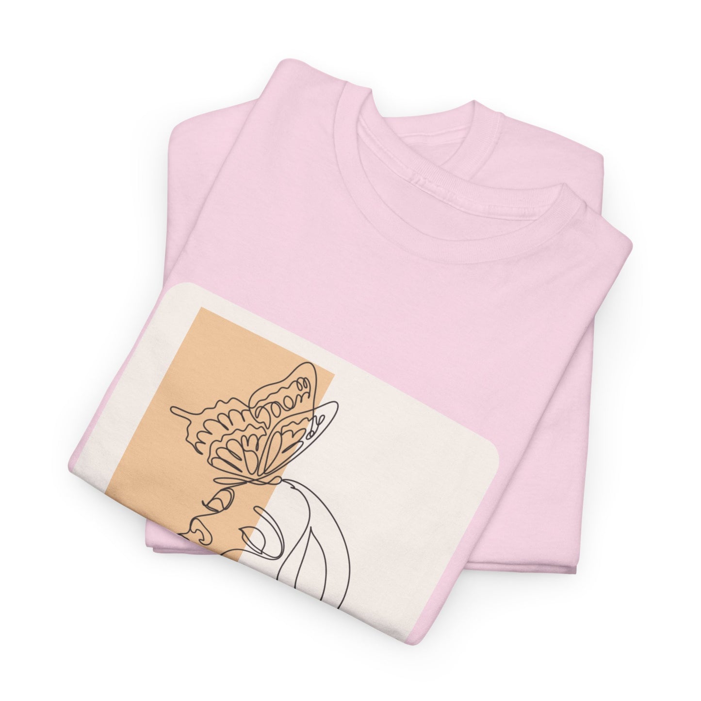 Artistic Unisex Tee: Modern Line Drawing with Butterfly, Perfect for Casual Outings, Gift for Art Lovers, Spring Fashion, Eco-Friendly Wear
